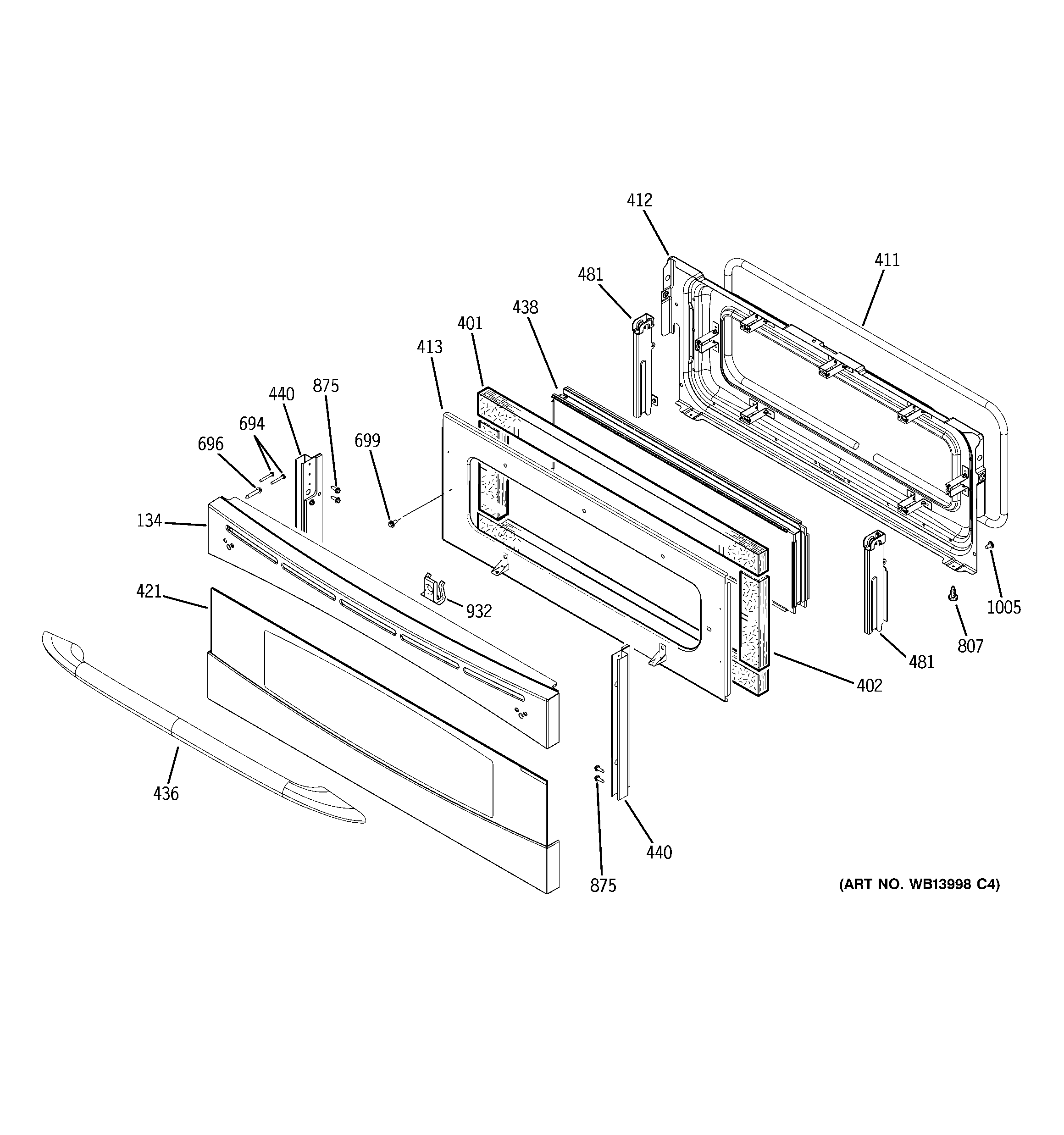 GE PB978SP6SS upper door diagram