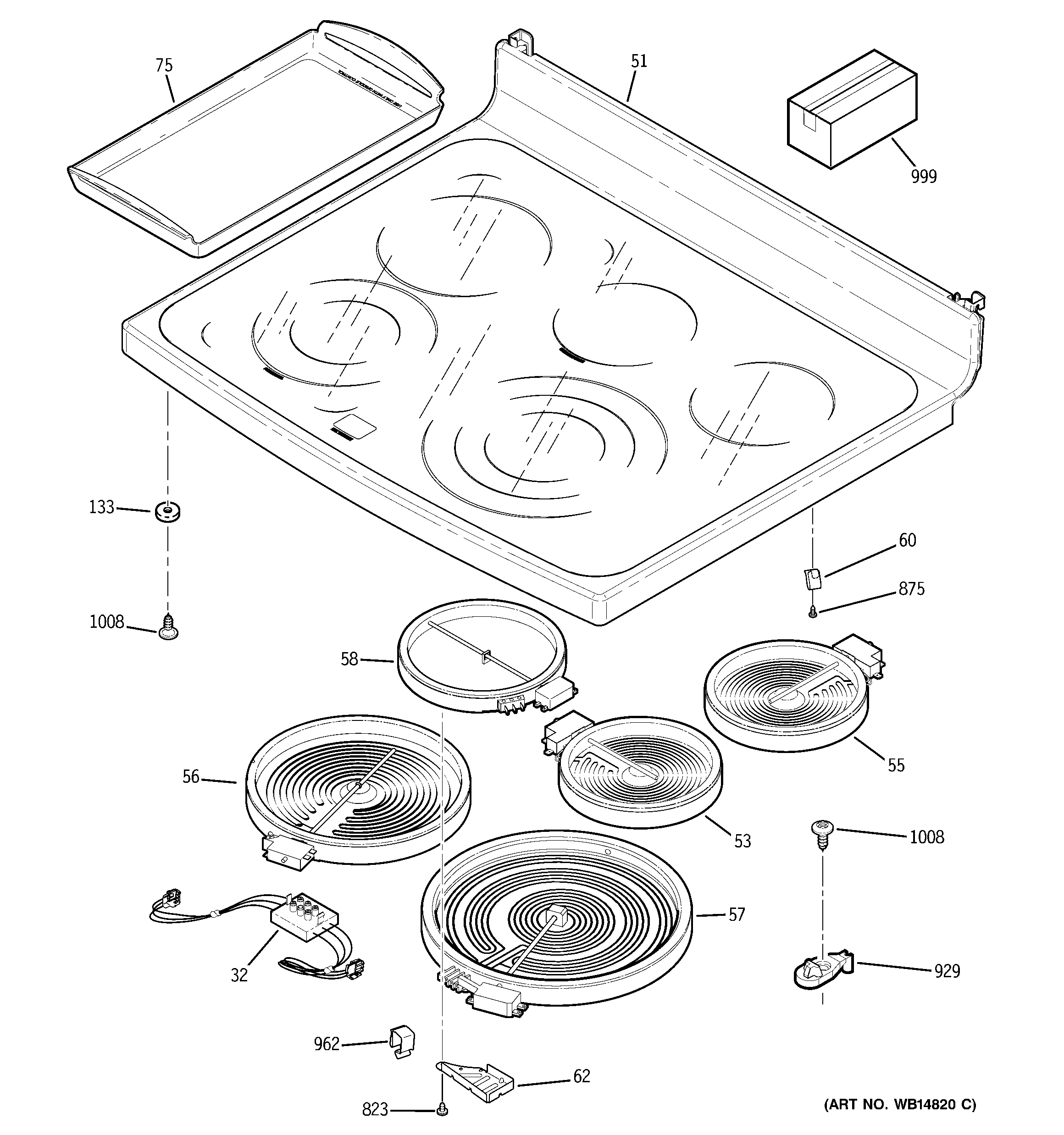 GE PB979DP1BB cooktop diagram
