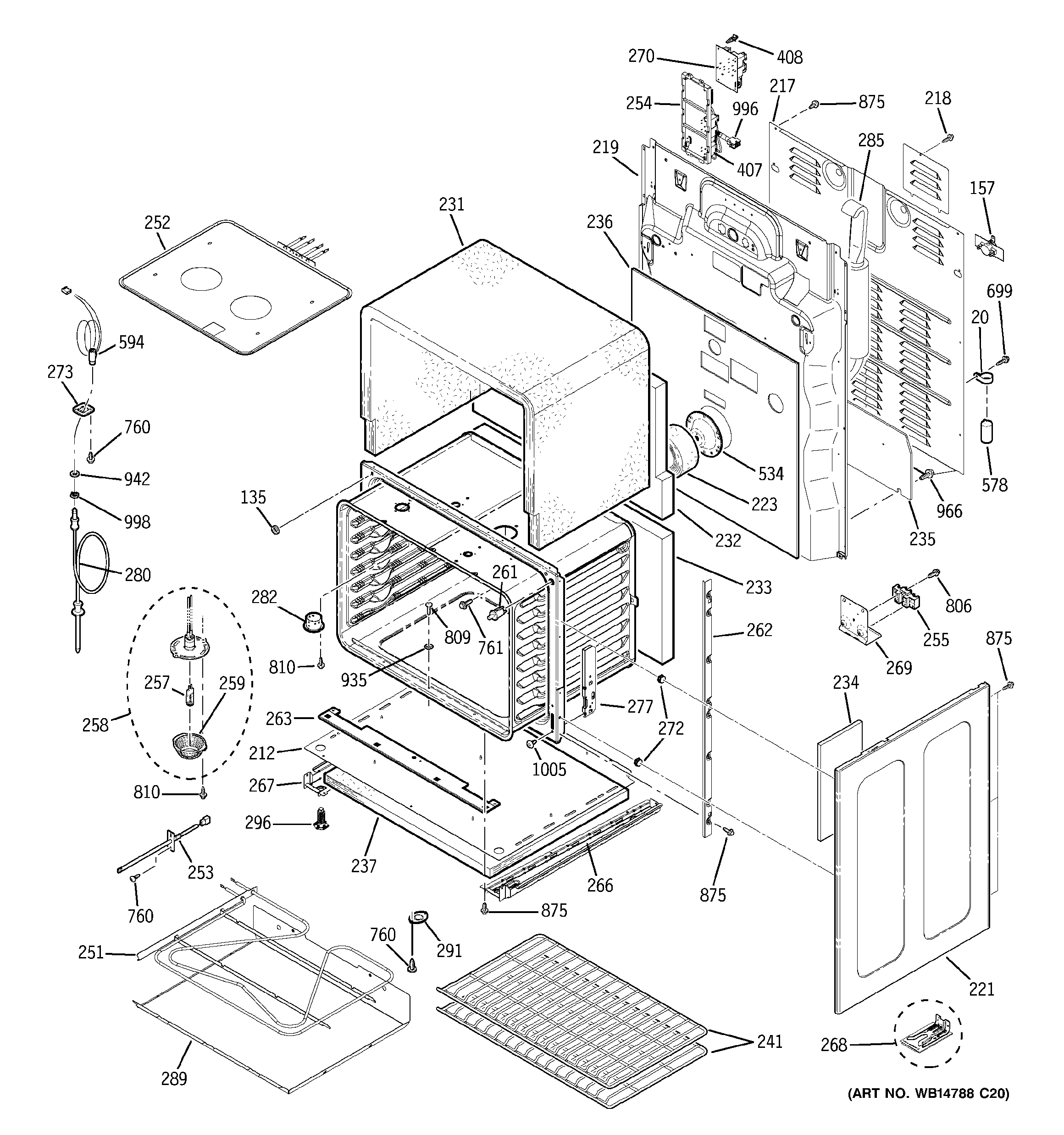GE PB979DP1BB lower oven diagram