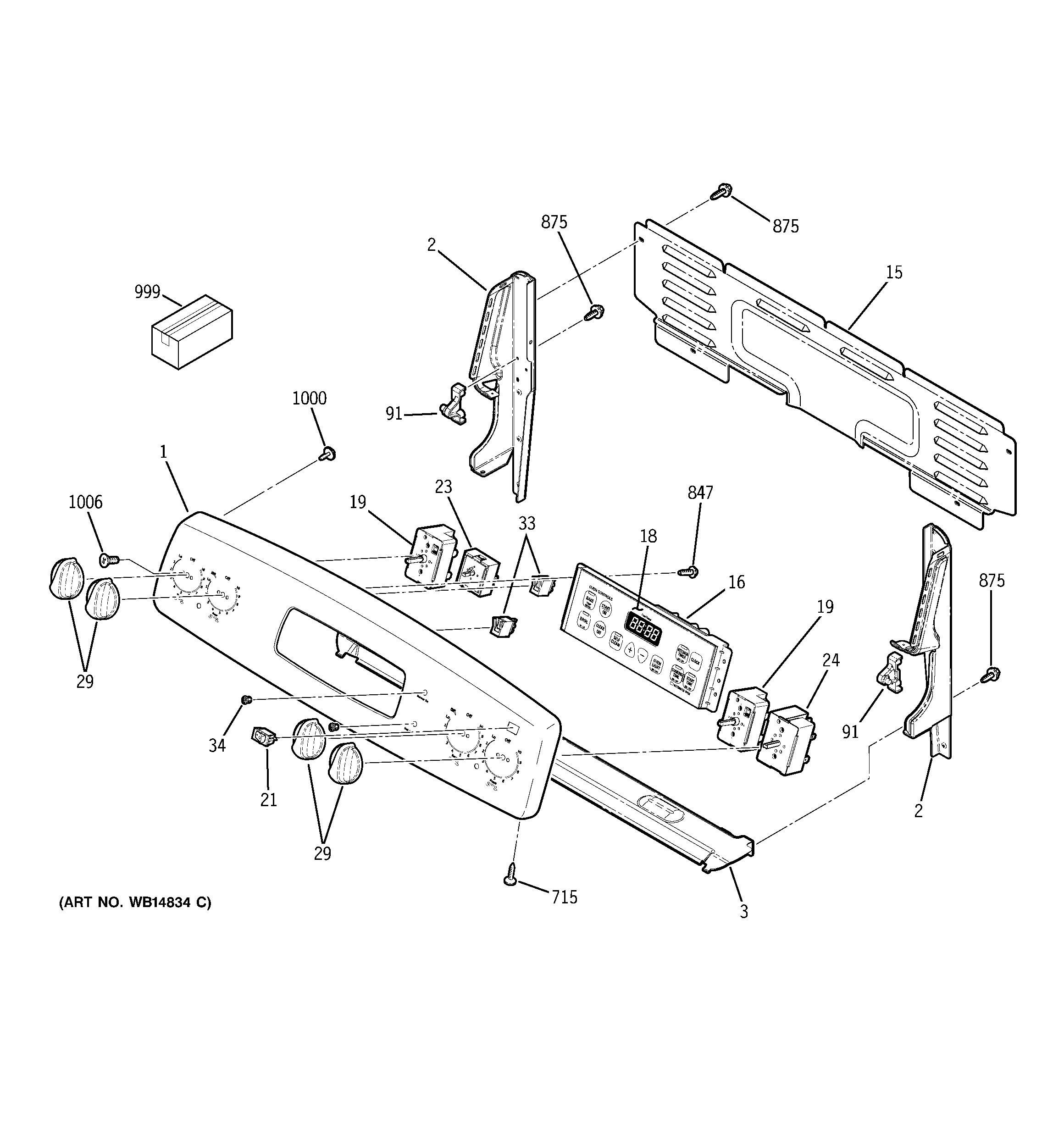 GE JCB850SR1SS control panel diagram