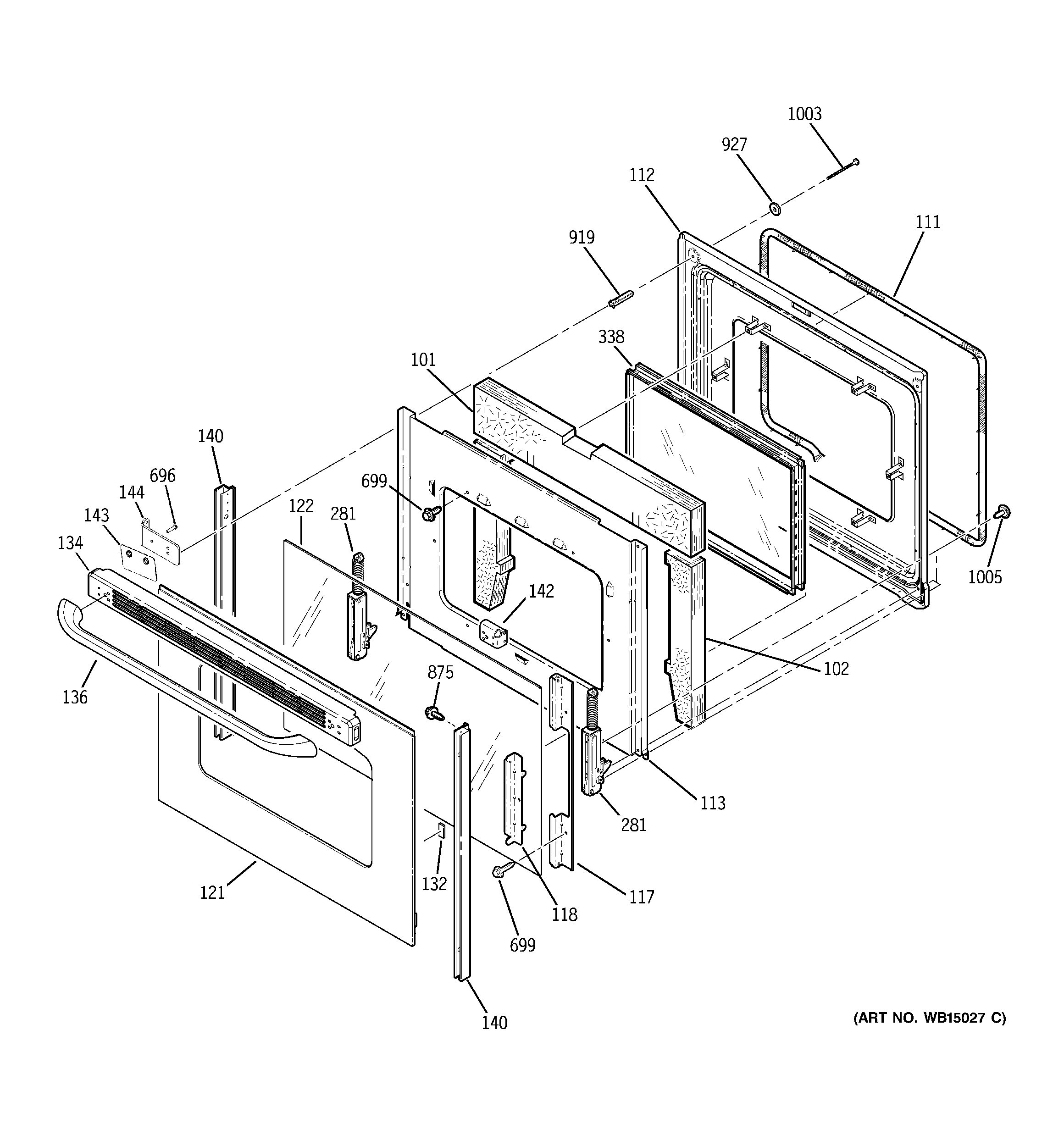 GE JCB850SR1SS lower door diagram