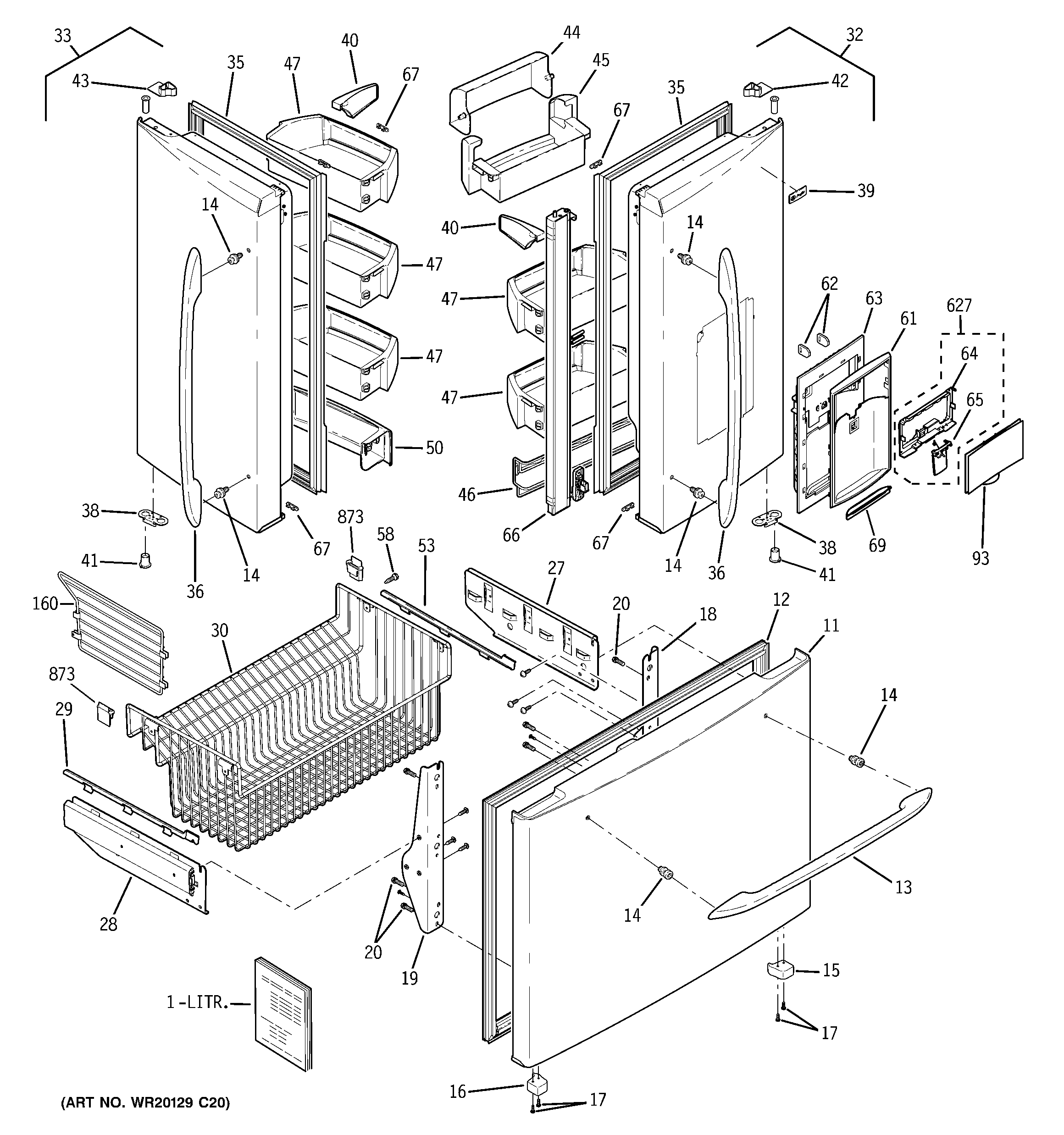 GE PFCE1NJYADSS doors diagram