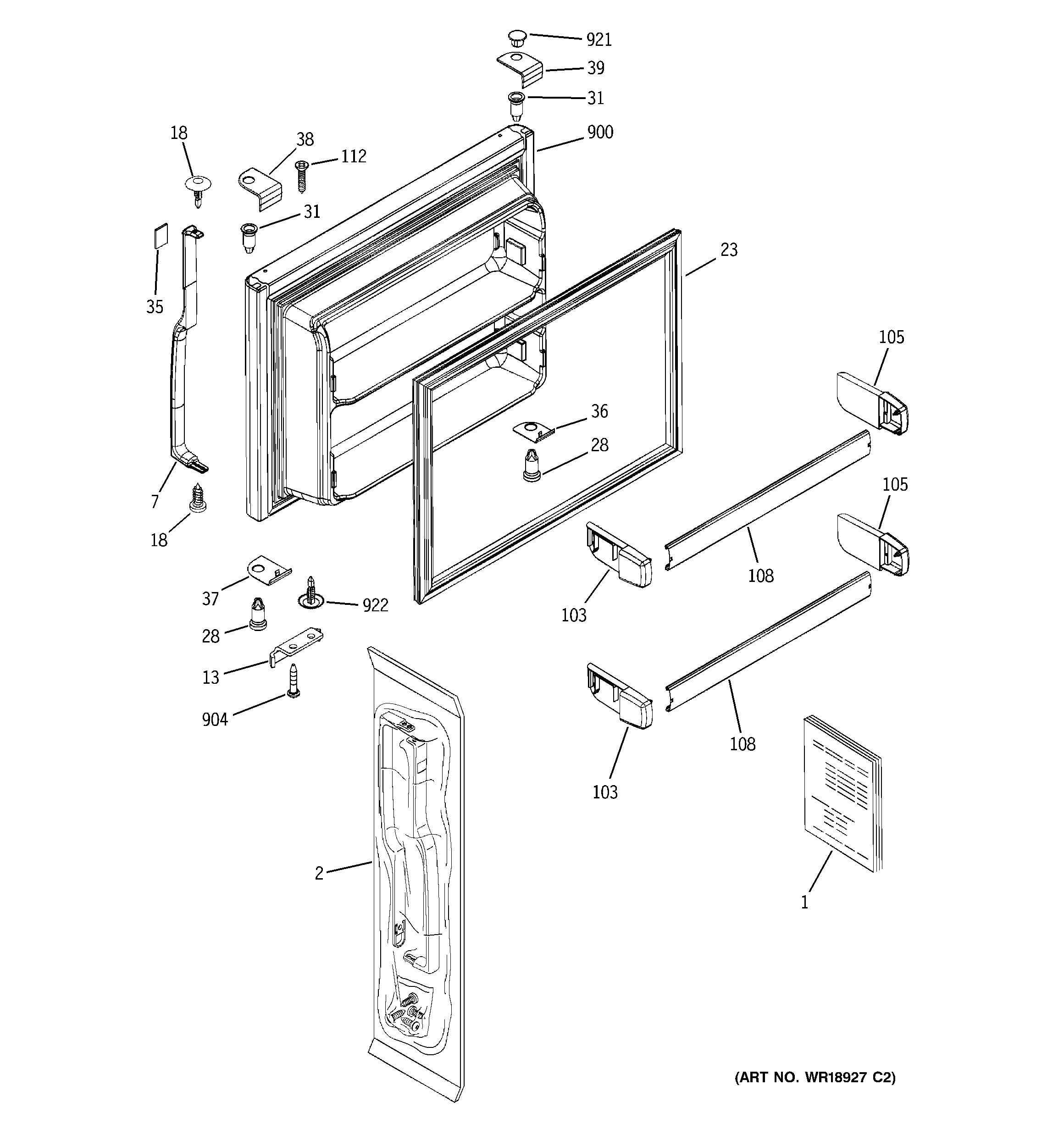 Hotpoint HTS22GBPBRWW freezer door diagram
