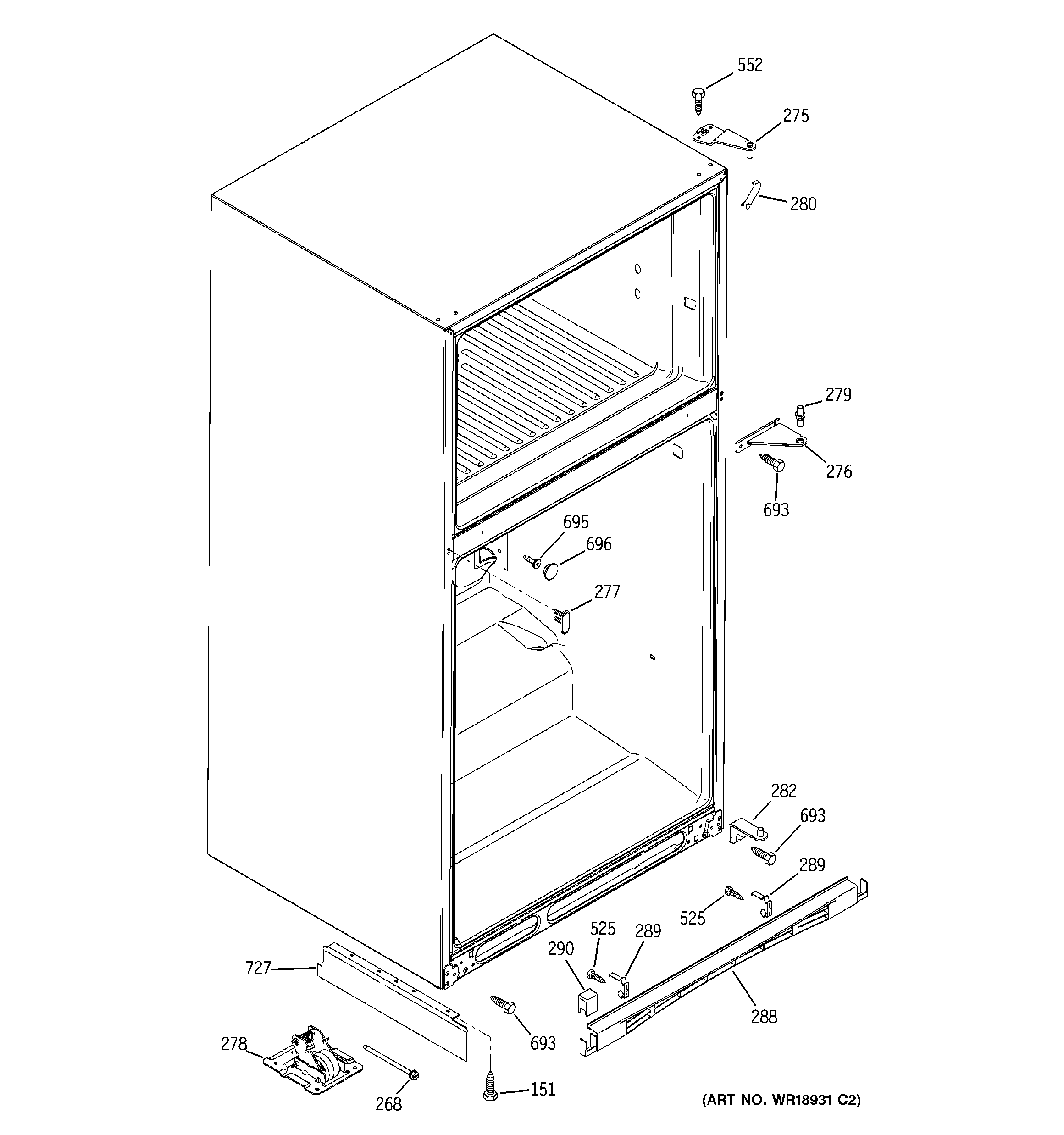 Hotpoint HTS22GBPBRWW case parts diagram