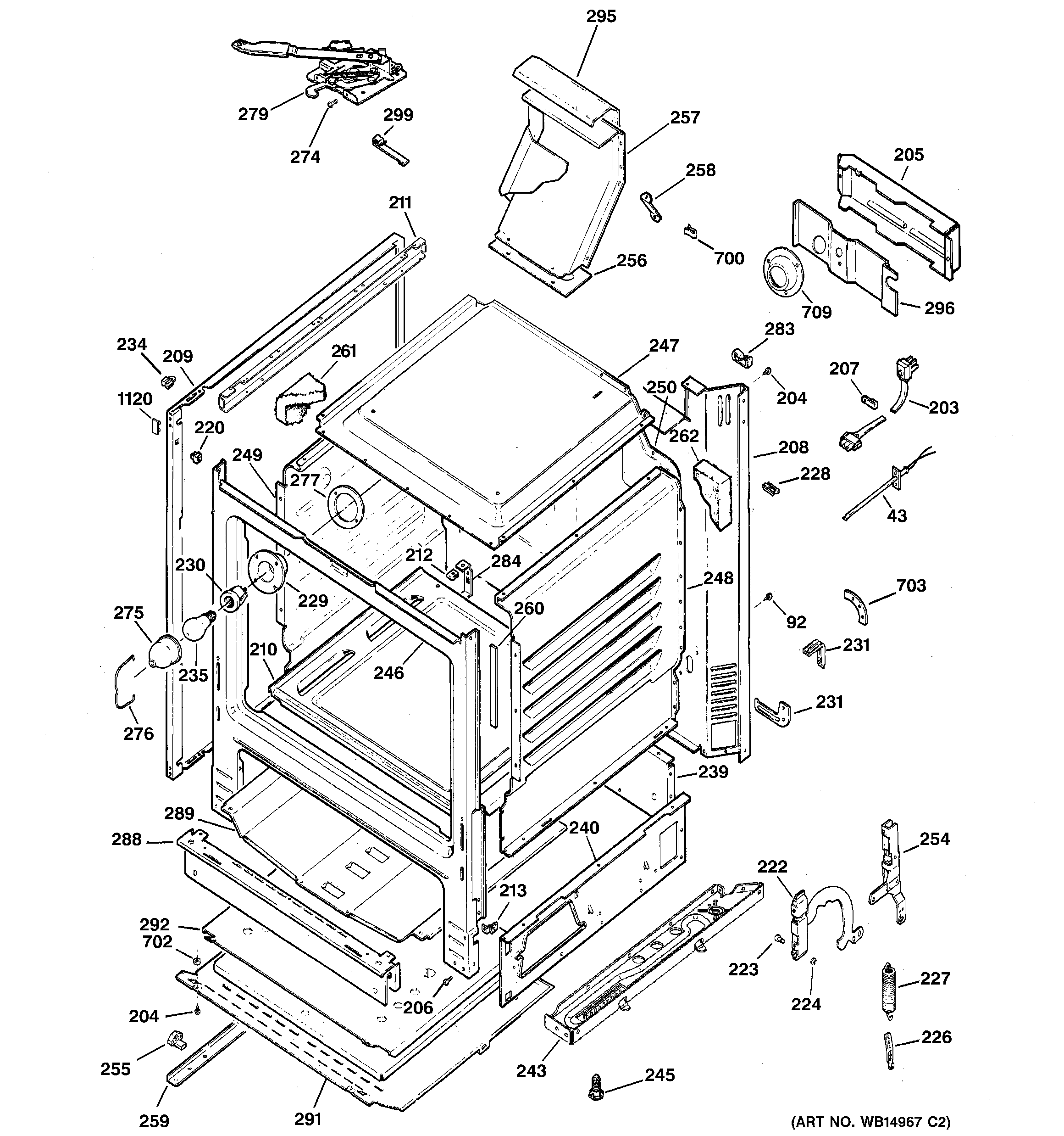 GE JGB281DER3BB body parts diagram
