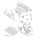 GE JGB400SEP1SS control panel & cooktop diagram