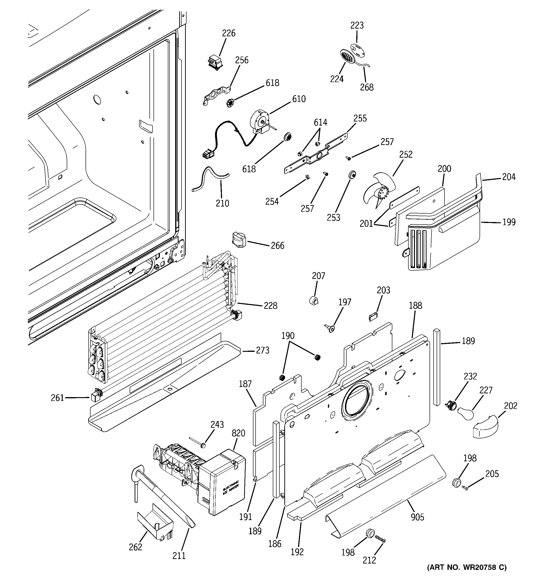 GE PFQS5PJZASS freezer section diagram