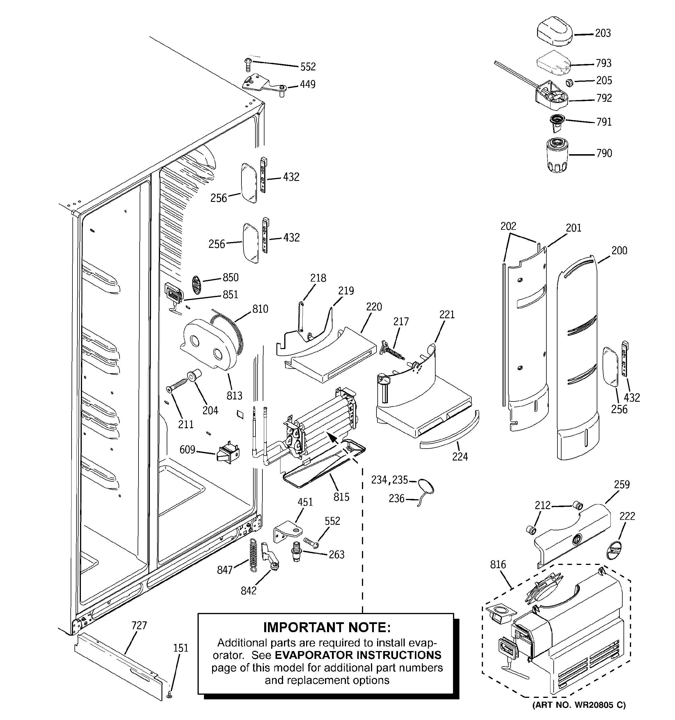 GE PSQS6YGZBESS fresh food section diagram