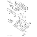 GE JGBP28DEM8WW control panel & cooktop diagram