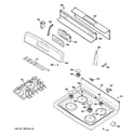 GE JGB281SER1SS control panel & cooktop diagram