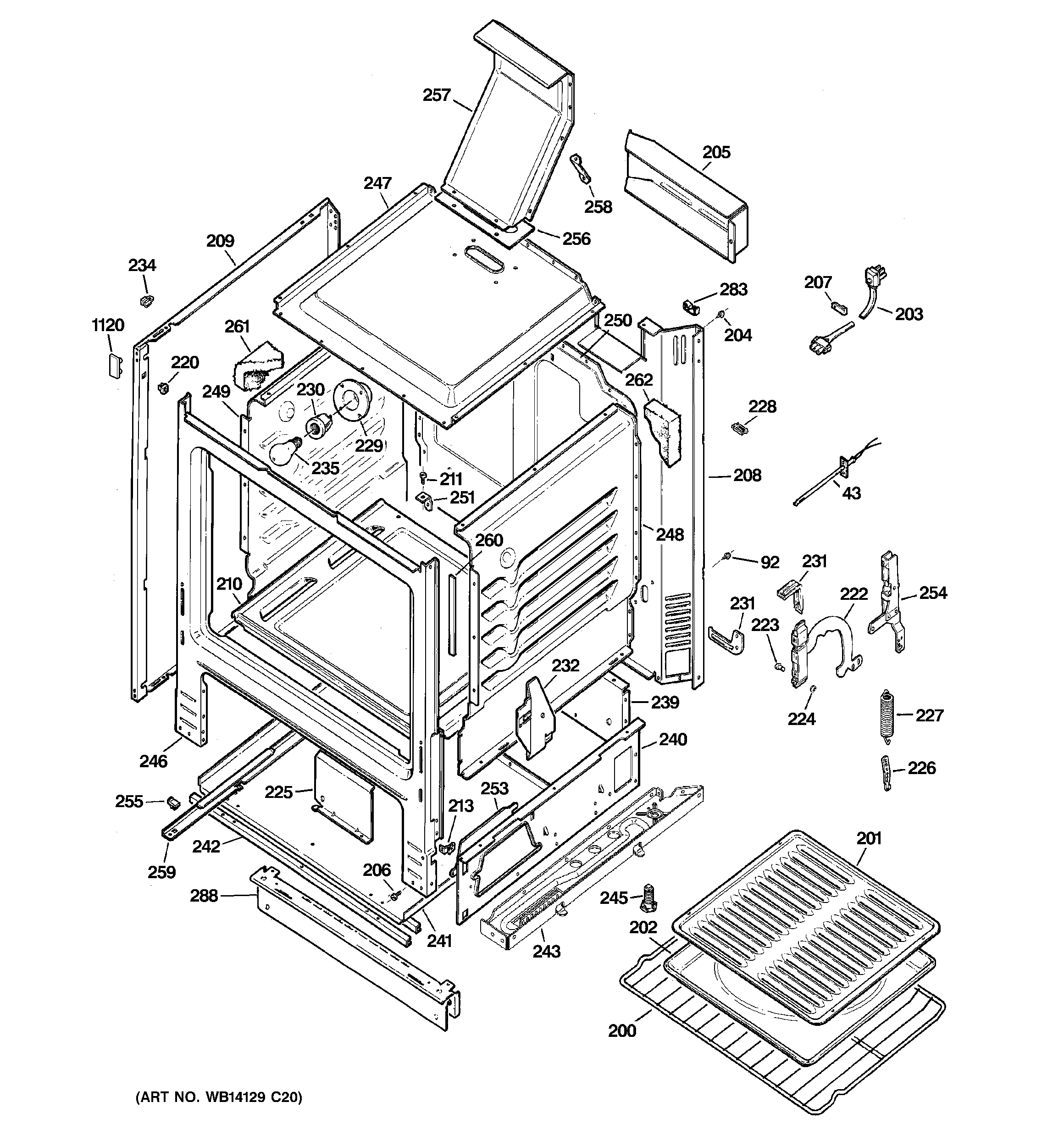 GE JGBS23DEM6WW body parts diagram