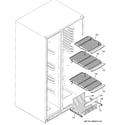 GE DSHS6VGBBCSS freezer shelves diagram