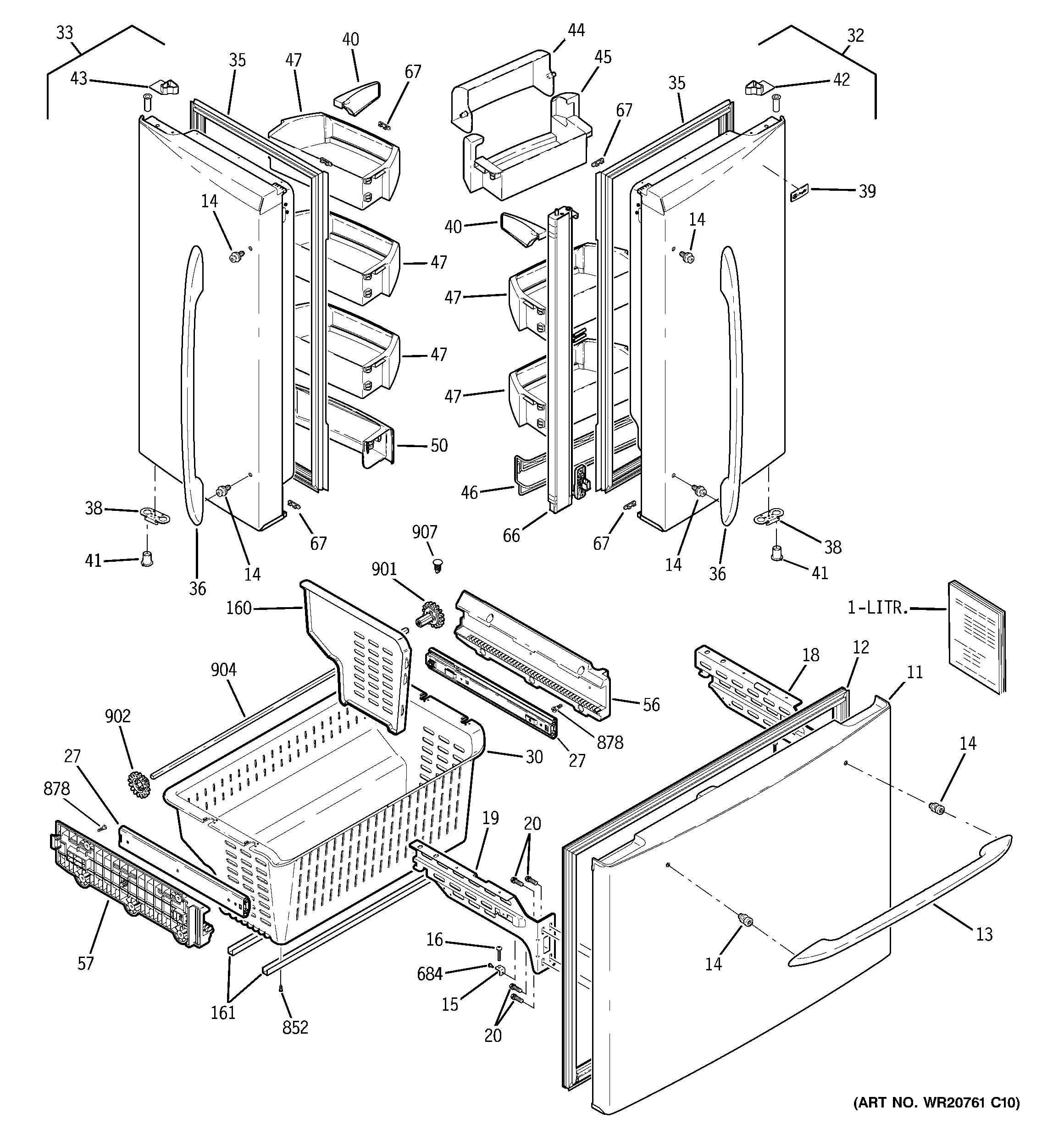 GE PFCS1NFZCSS doors diagram
