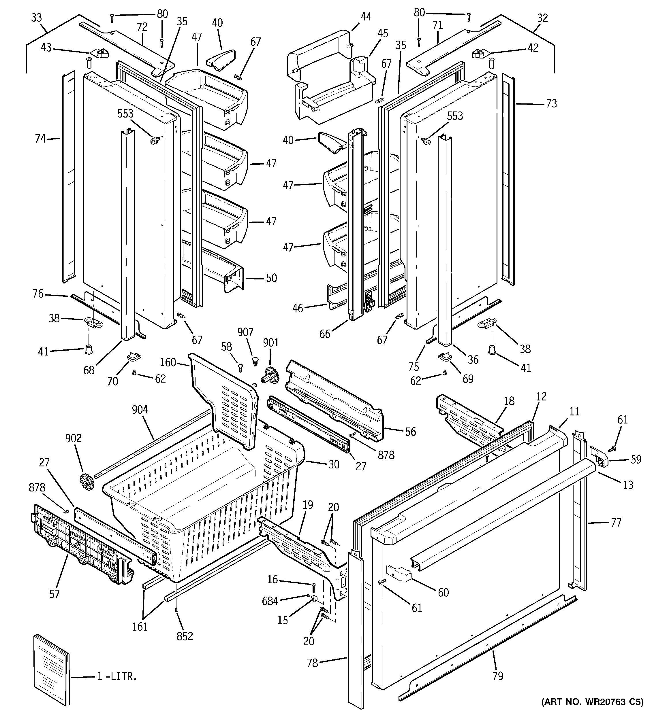 GE PFIE1NFZCAKB doors diagram