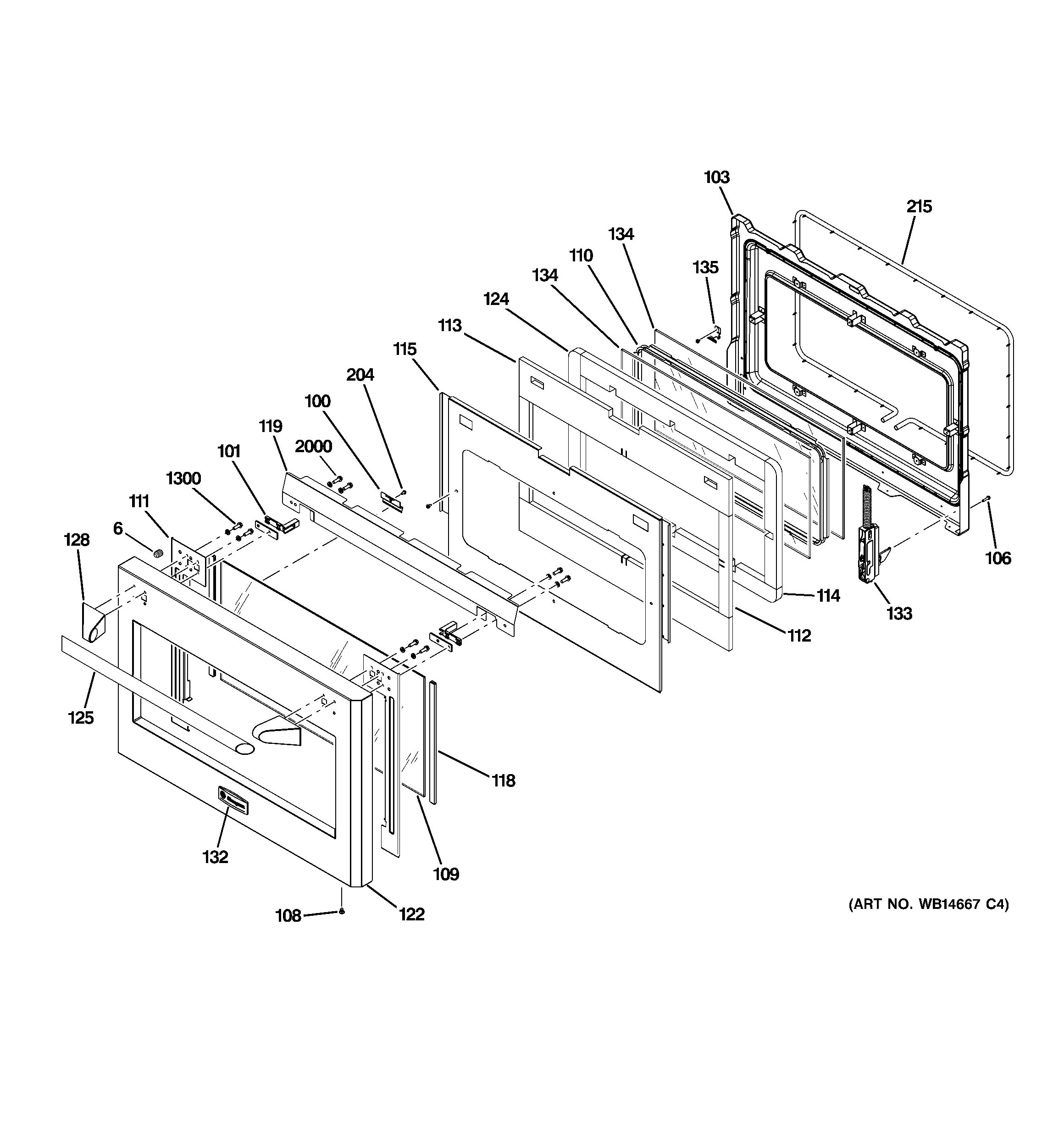 GE ZGP366LR1SS door assembly diagram