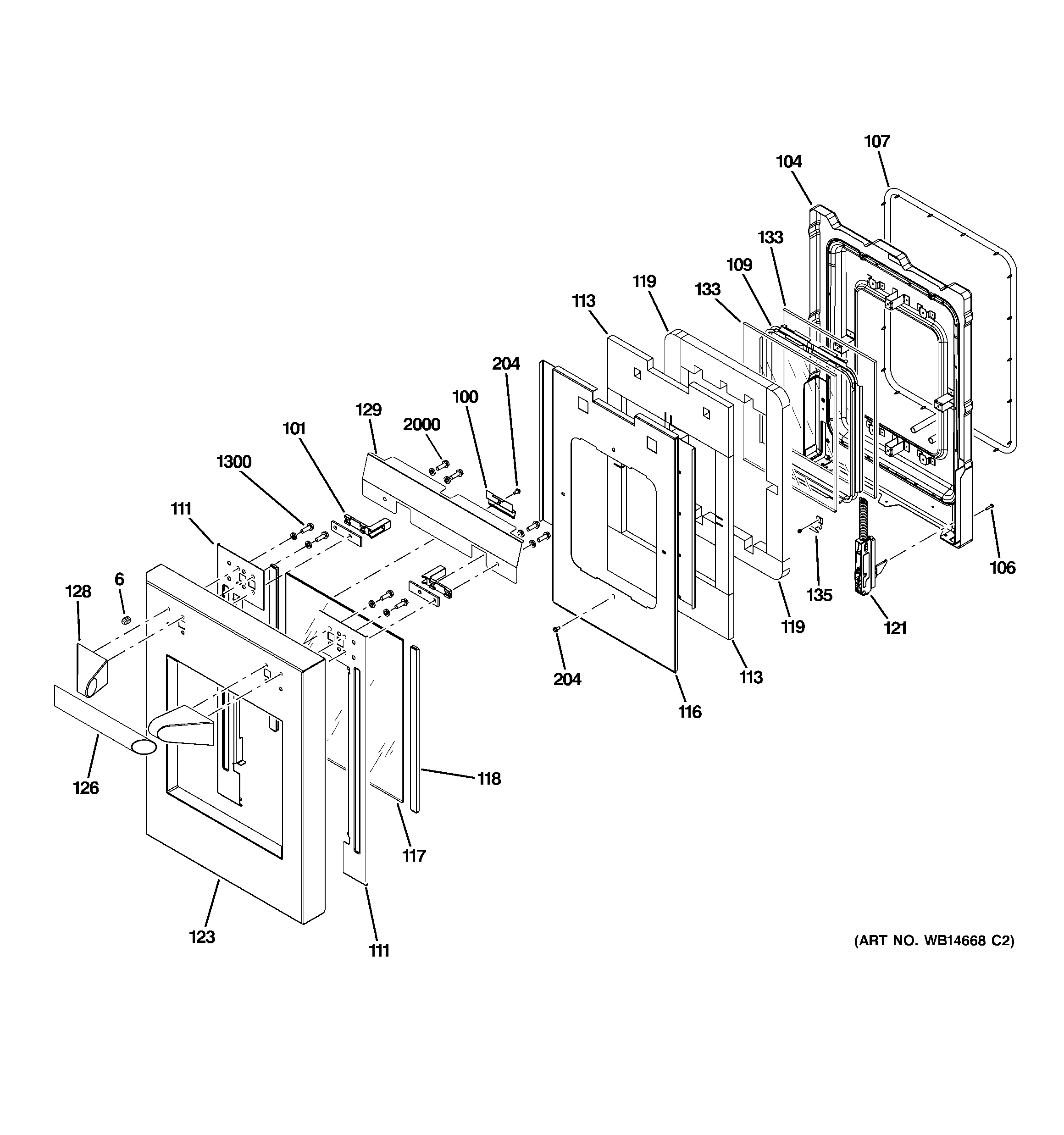 GE ZGP484LGR1SS small door assembly diagram