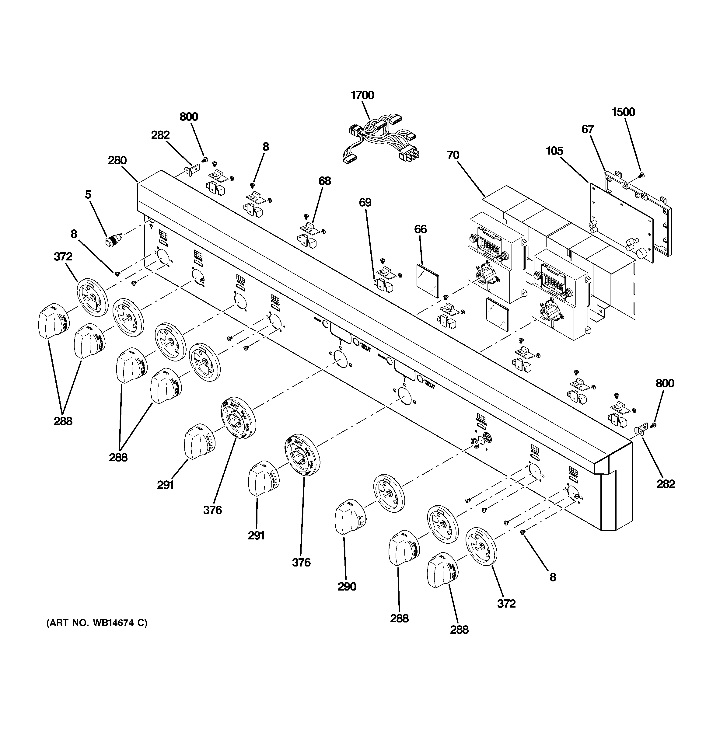 GE ZGP486LDR1SS control panel diagram