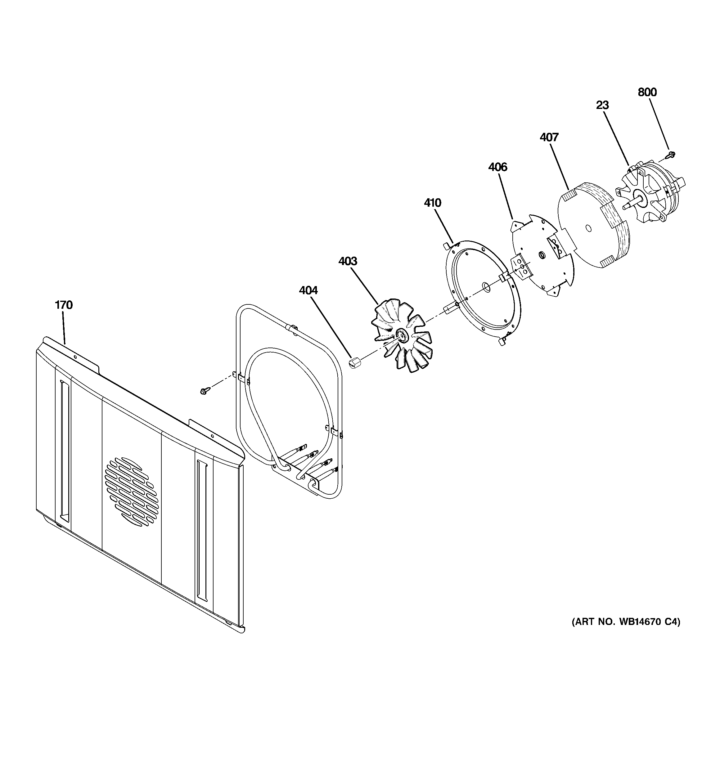 GE ZGP486LDR1SS large convection fan diagram