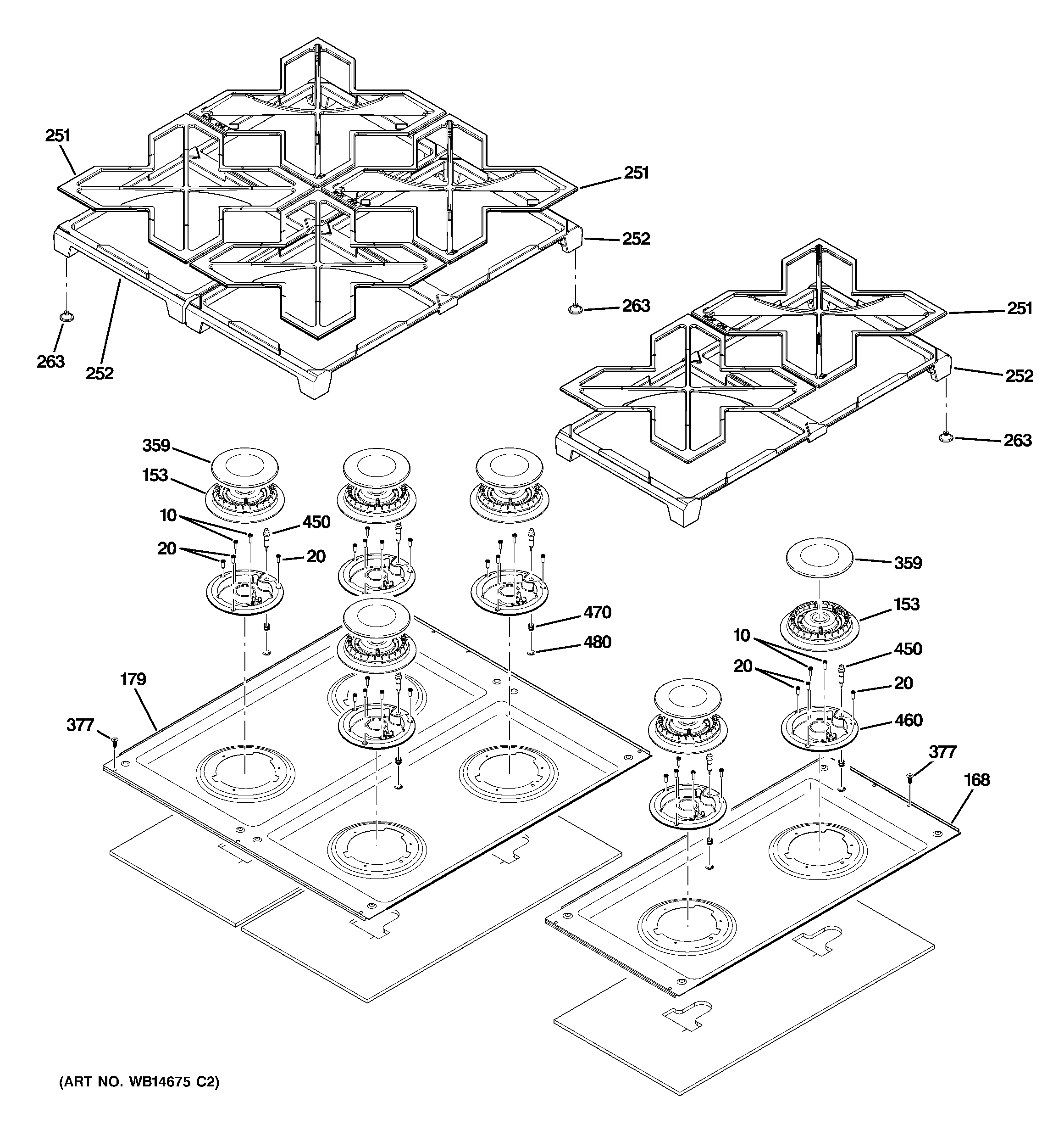GE ZGP486NRR1SS cooktop diagram