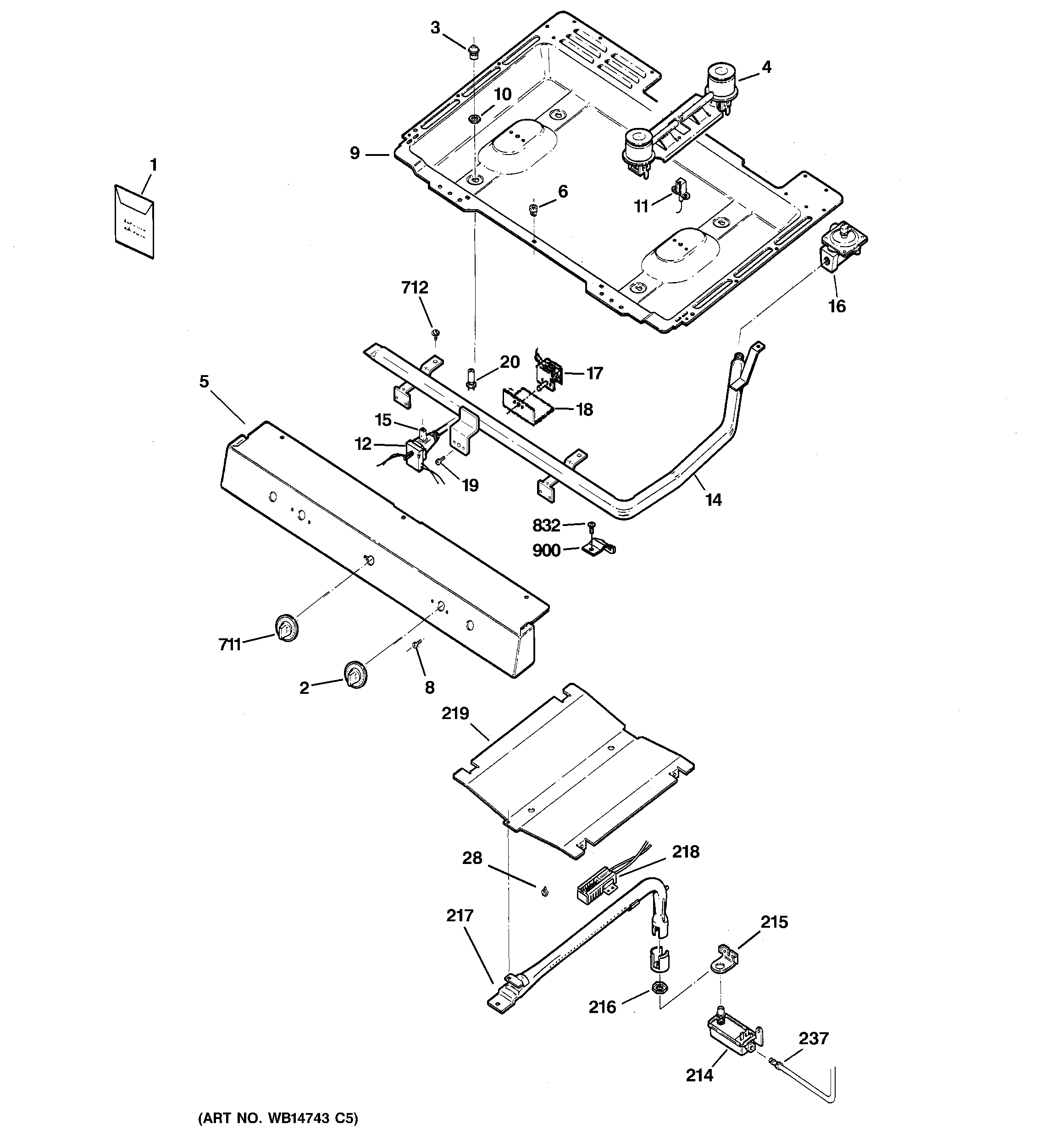 Hotpoint RGB524PEH8WH gas & burner parts diagram