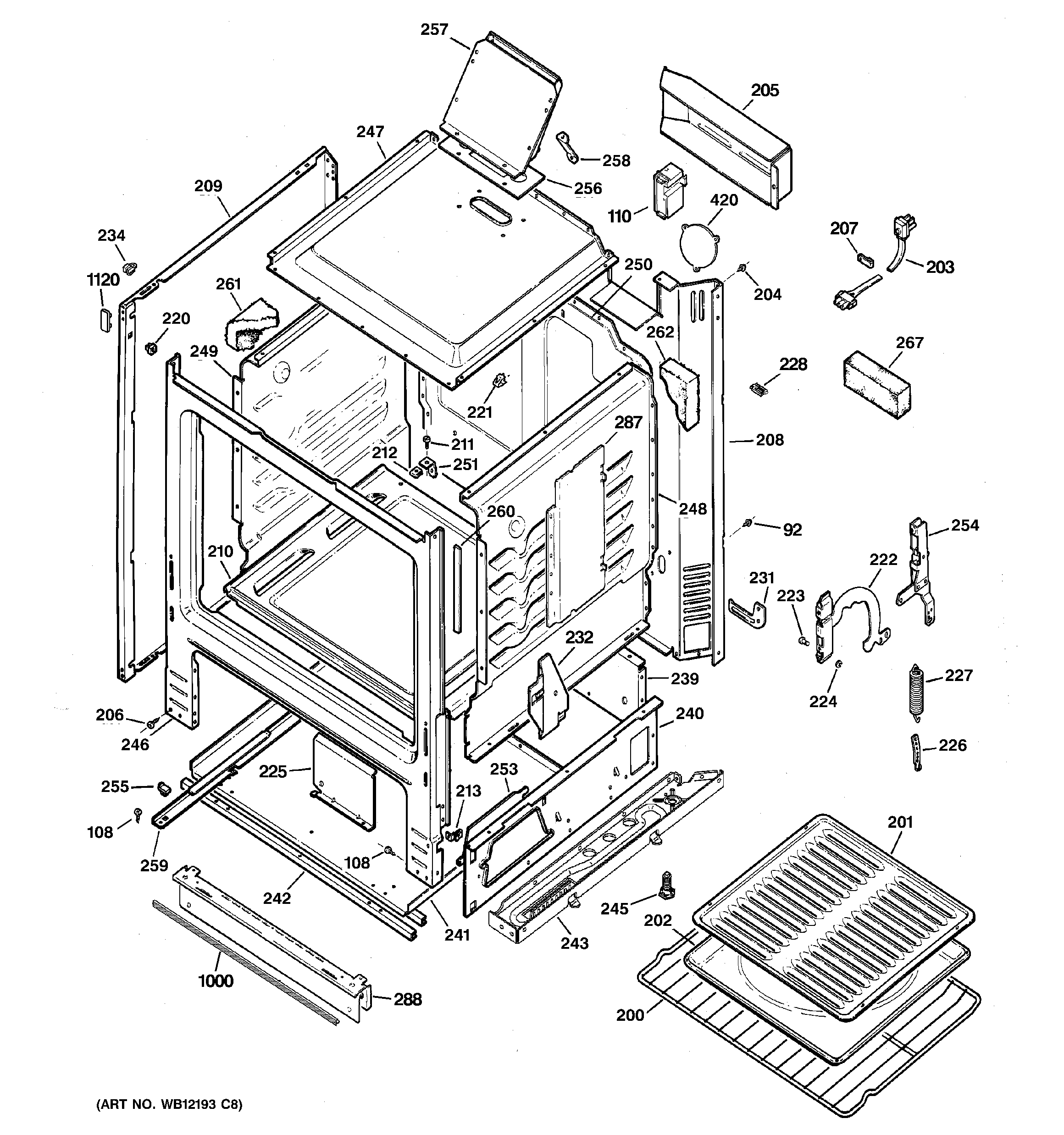 Hotpoint RGB524PEH8WH body parts diagram