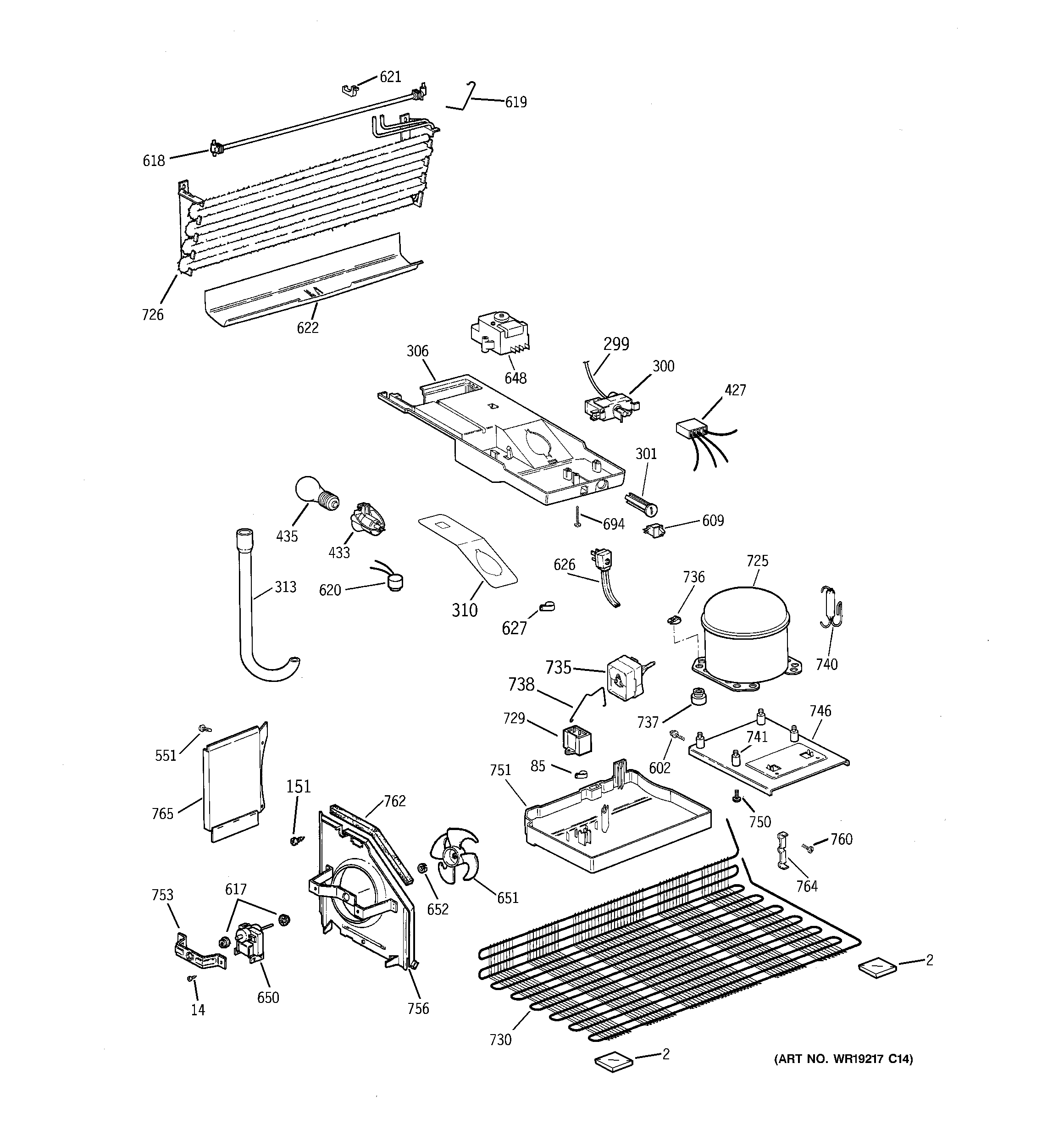 GE GTS18GBSARWW unit parts diagram