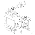 Hotpoint HDA3600R20CC escutcheon & door assembly diagram