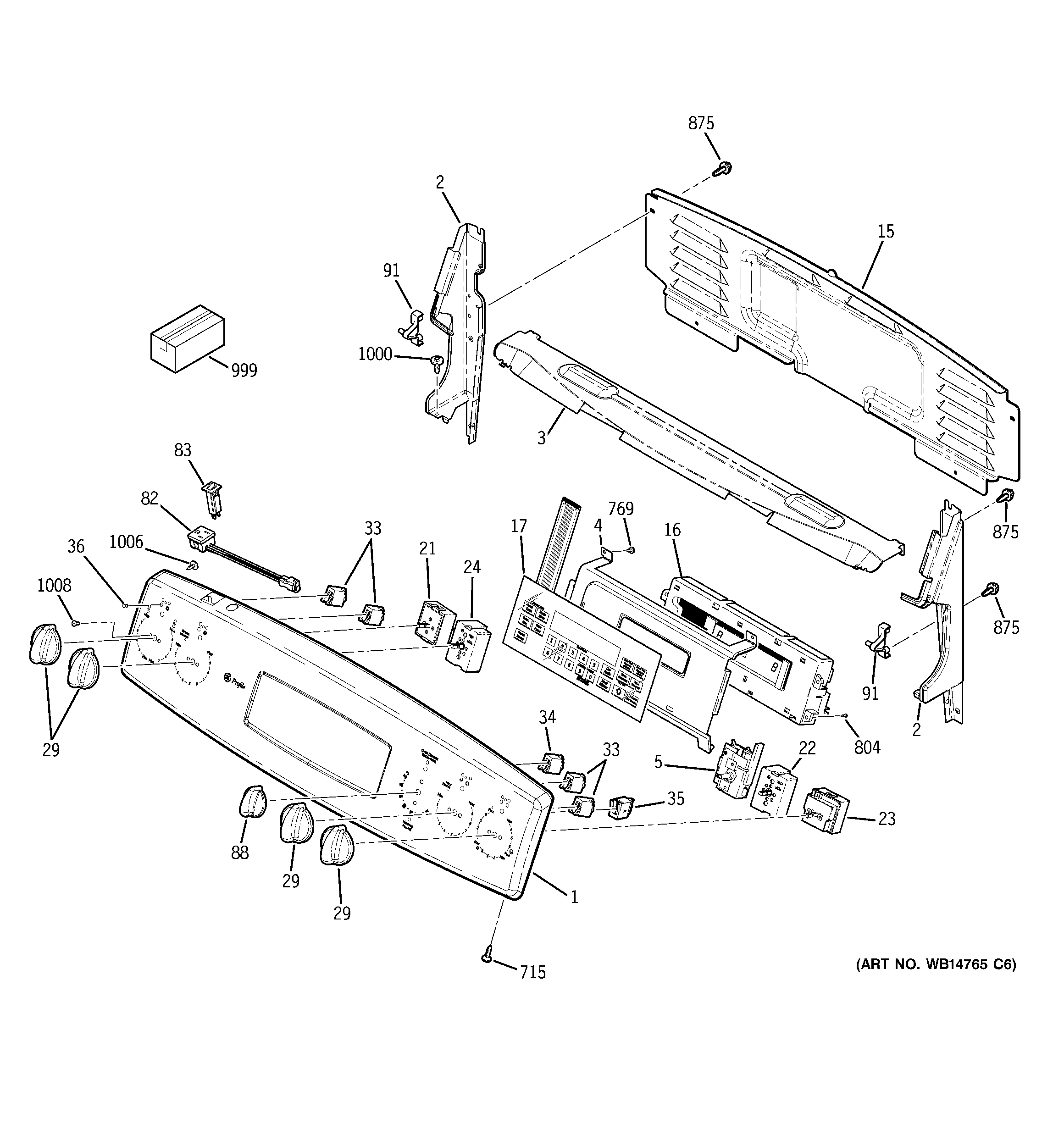 GE PCB969SP3SS control panel diagram