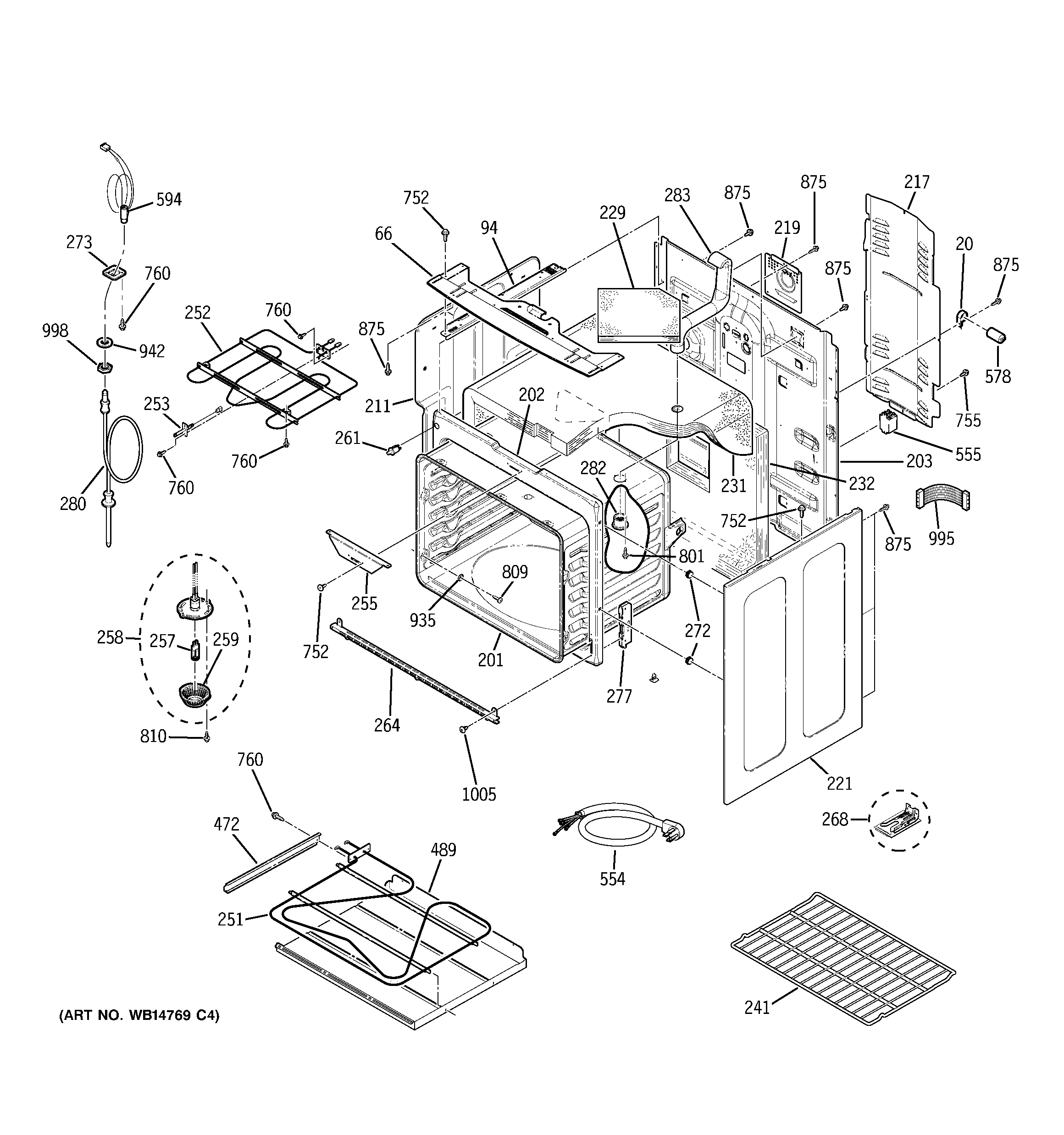 GE PCB969SP3SS body parts diagram