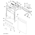 GE PDW7800R30CC escutcheon & door assembly diagram