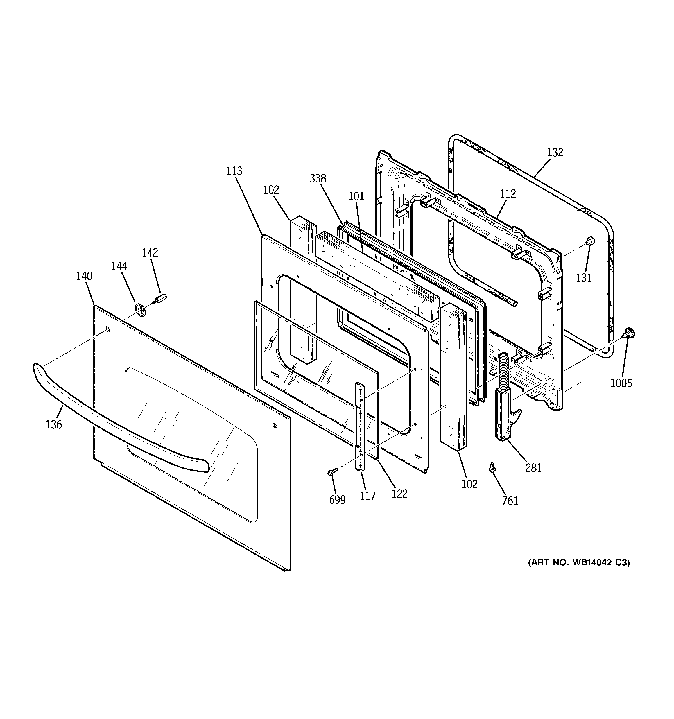 GE JTP55SM2SS door diagram