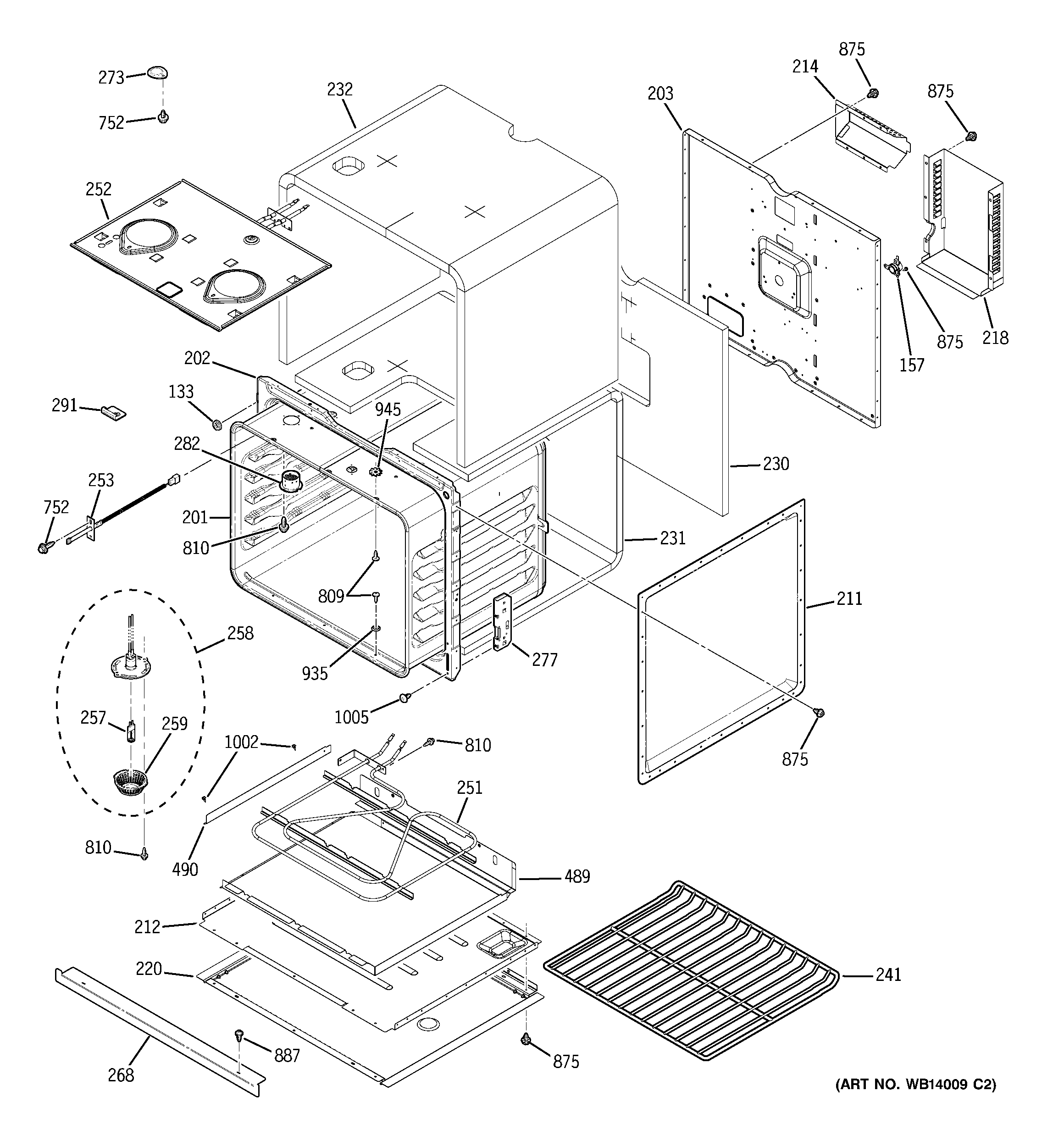 GE JKP55BM1BB lower oven diagram