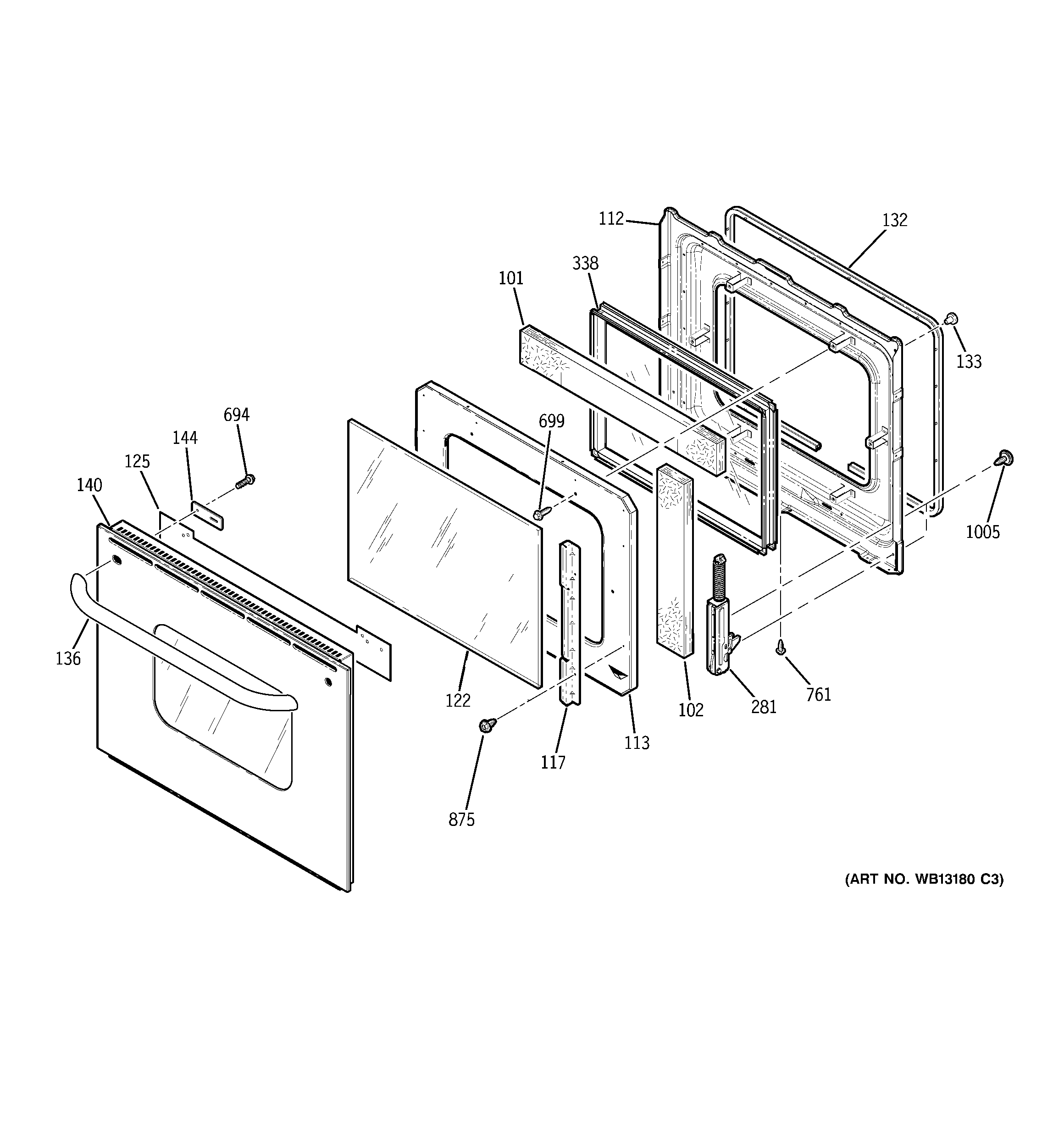 GE JCKP30SM2SS door diagram