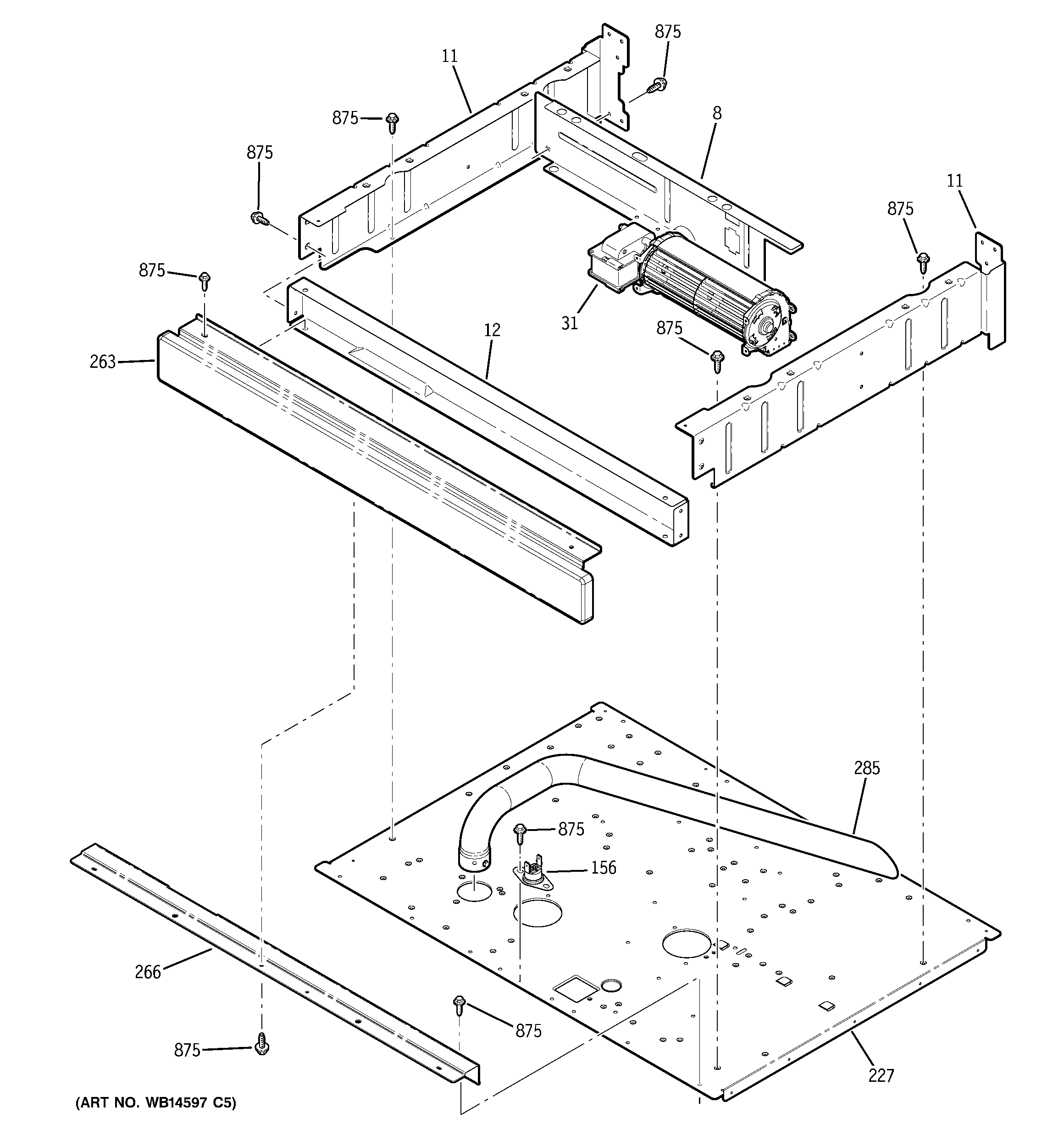 GE JTP35SM2SS center spacer diagram