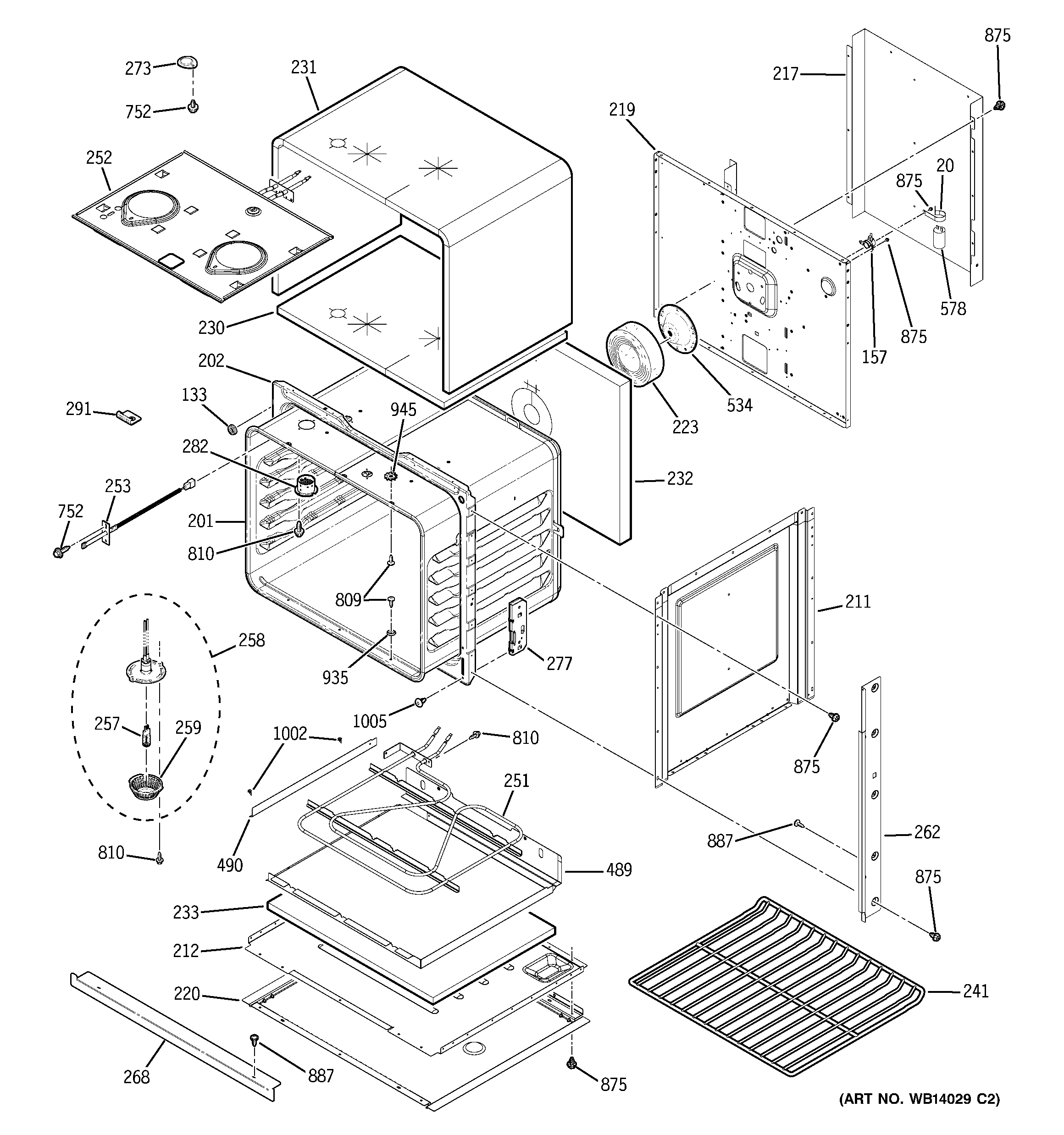 GE JCTP70WM1WW body parts diagram