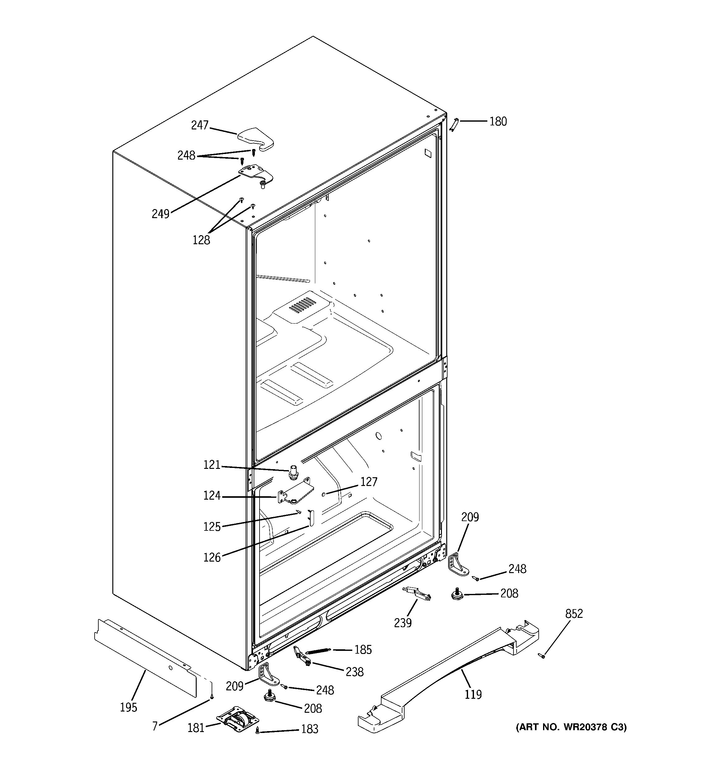 GE PDSS0MFYELSS case parts diagram