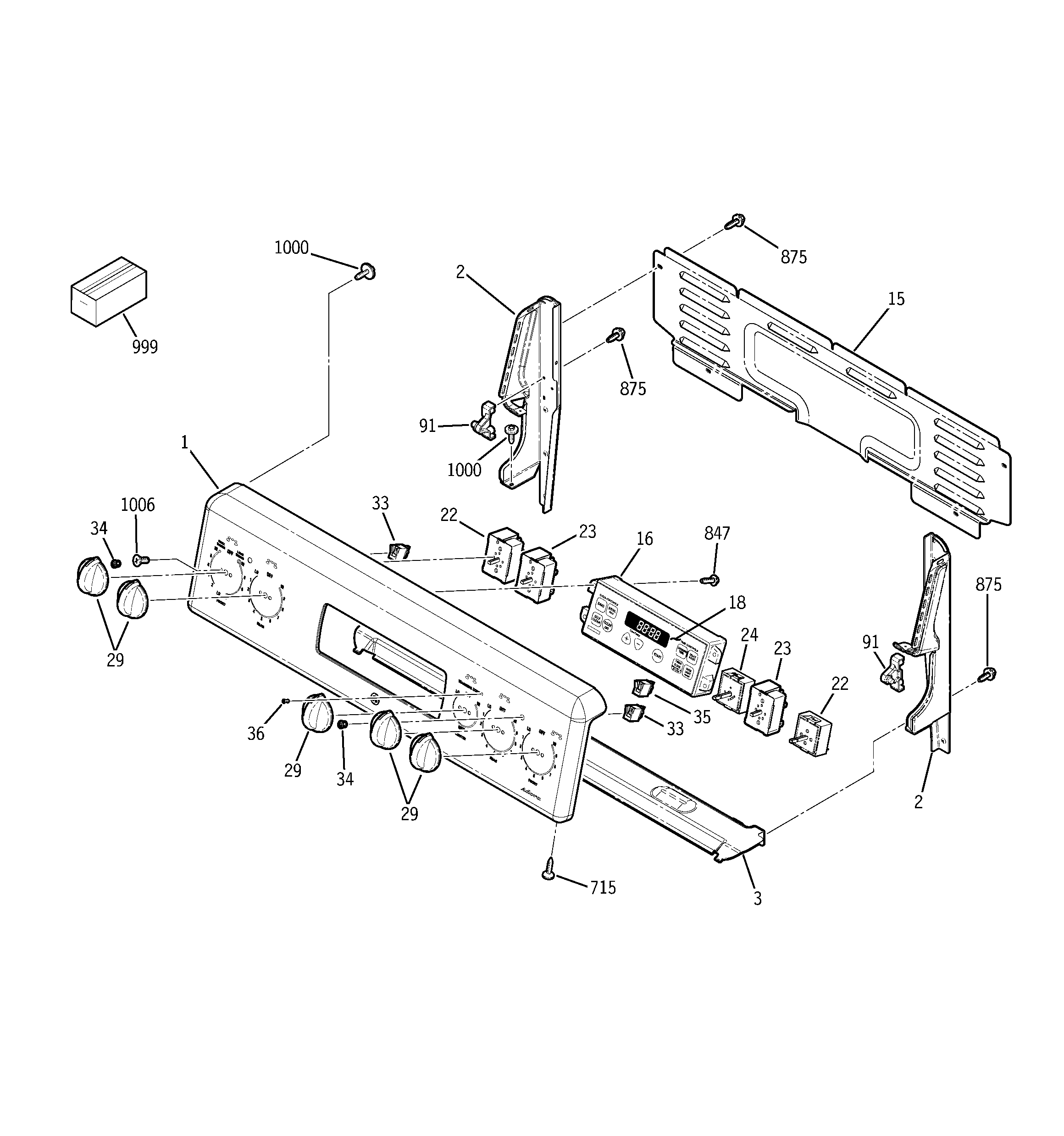 GE JBP72SM4SS control panel diagram