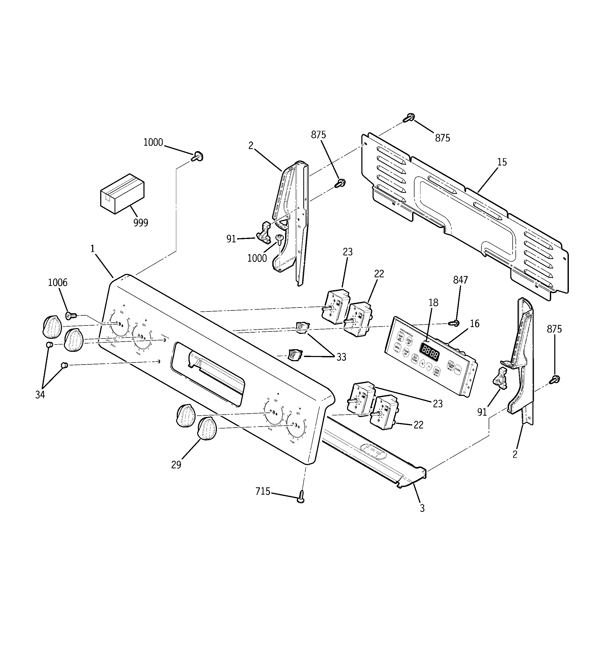 GE JB620GR2SA control panel diagram
