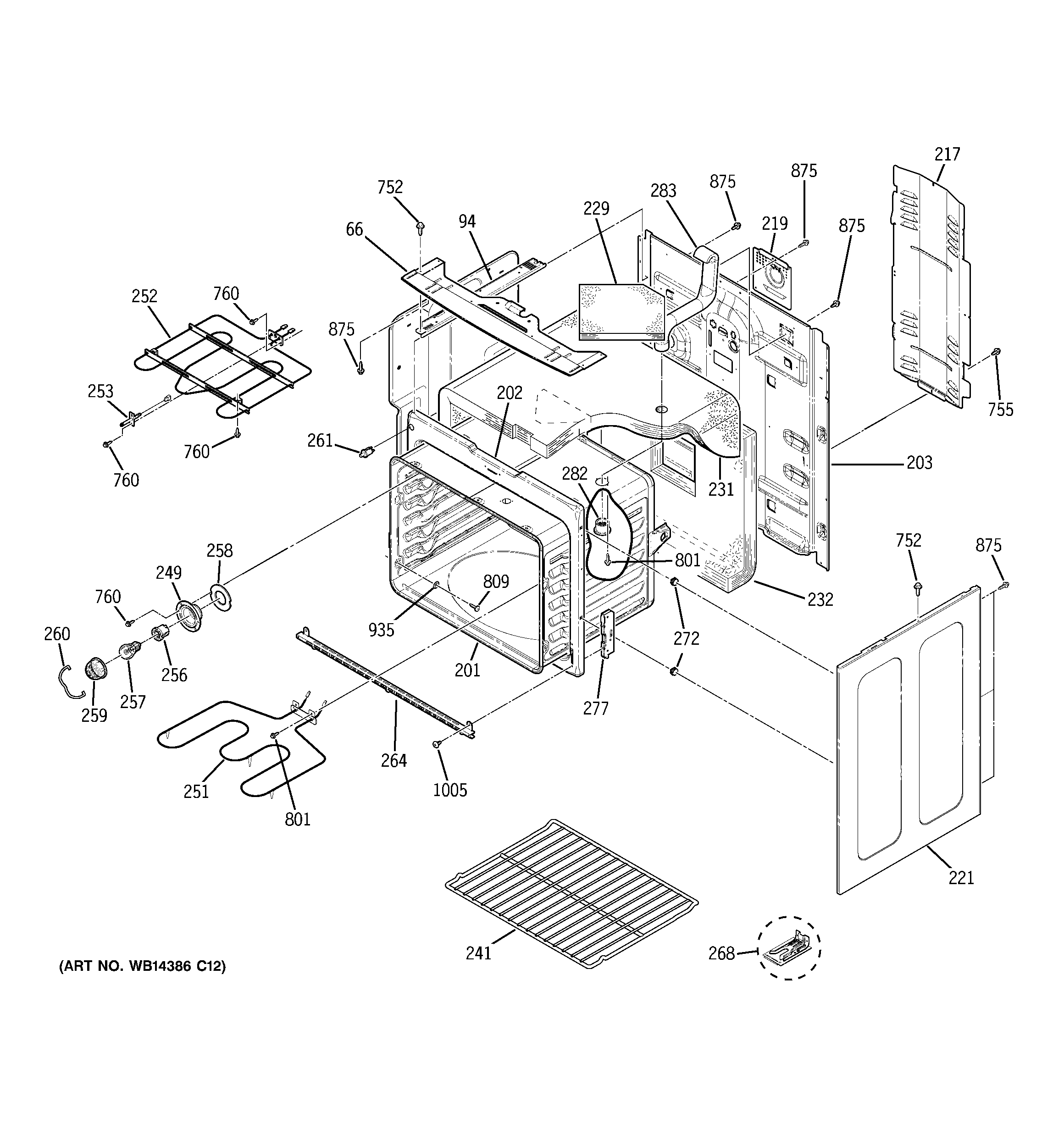 GE PB900SP3SS body parts diagram