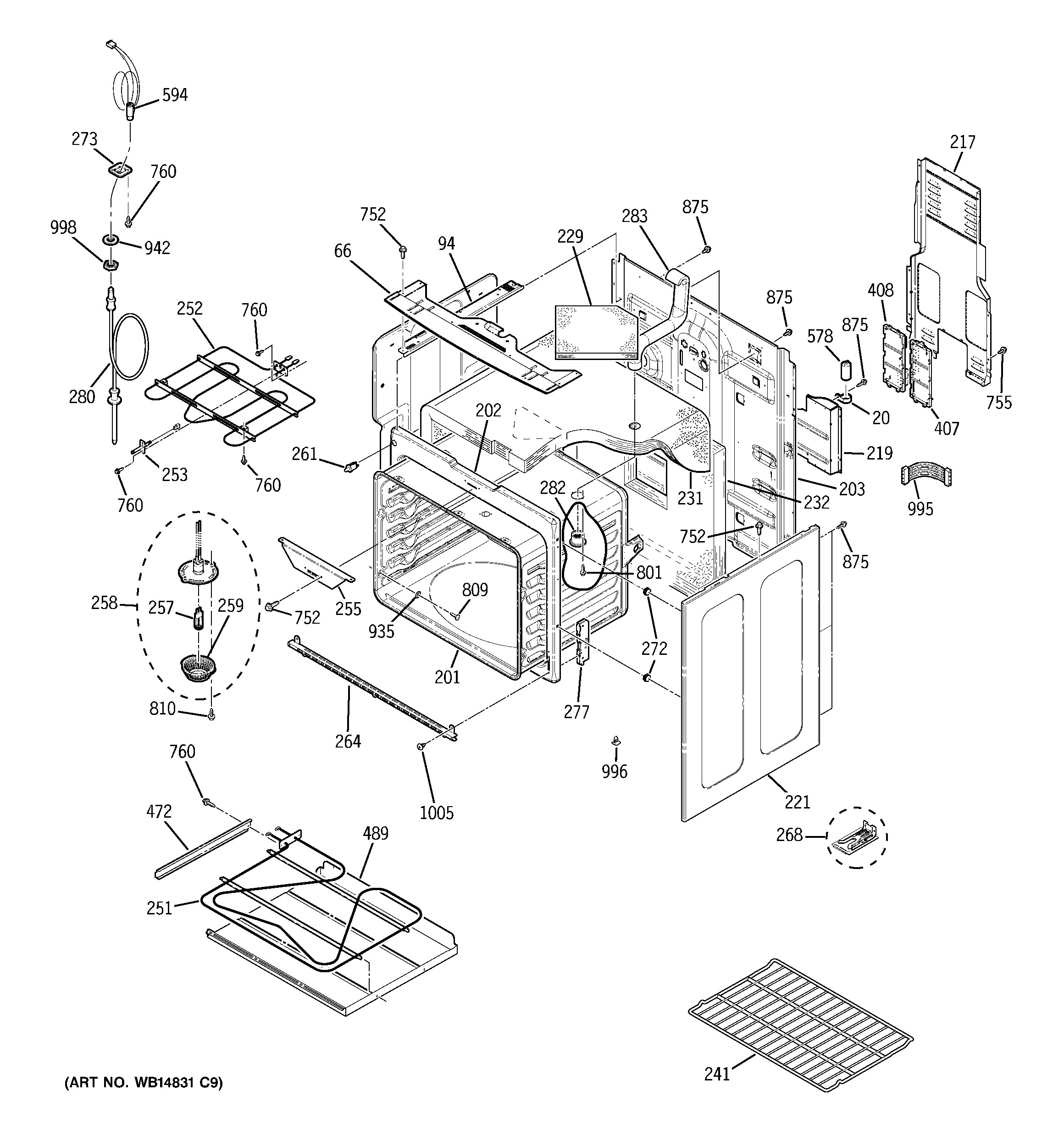 GE PB920TP4WW body parts diagram
