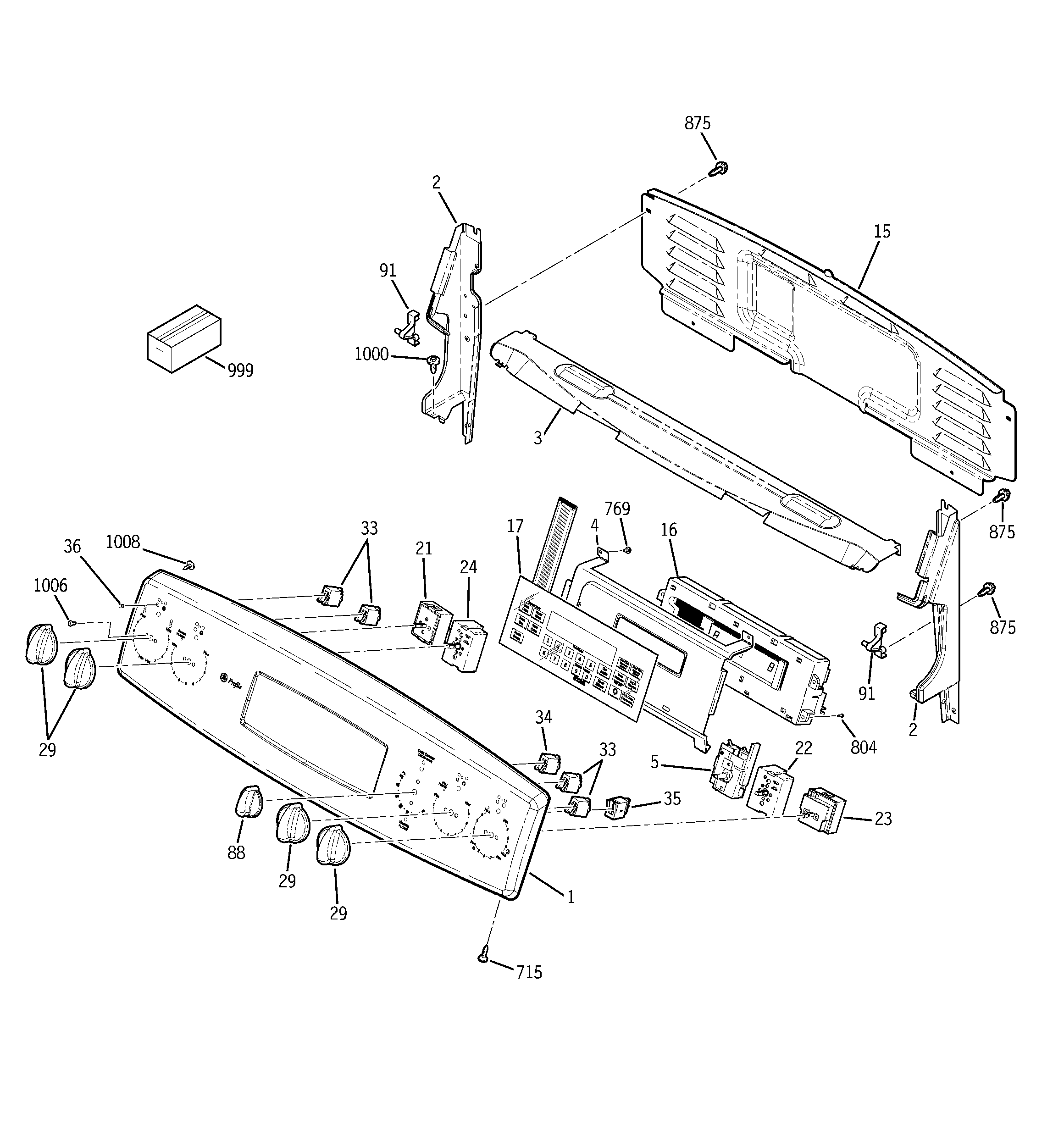 GE PB969DP3BB control panel diagram