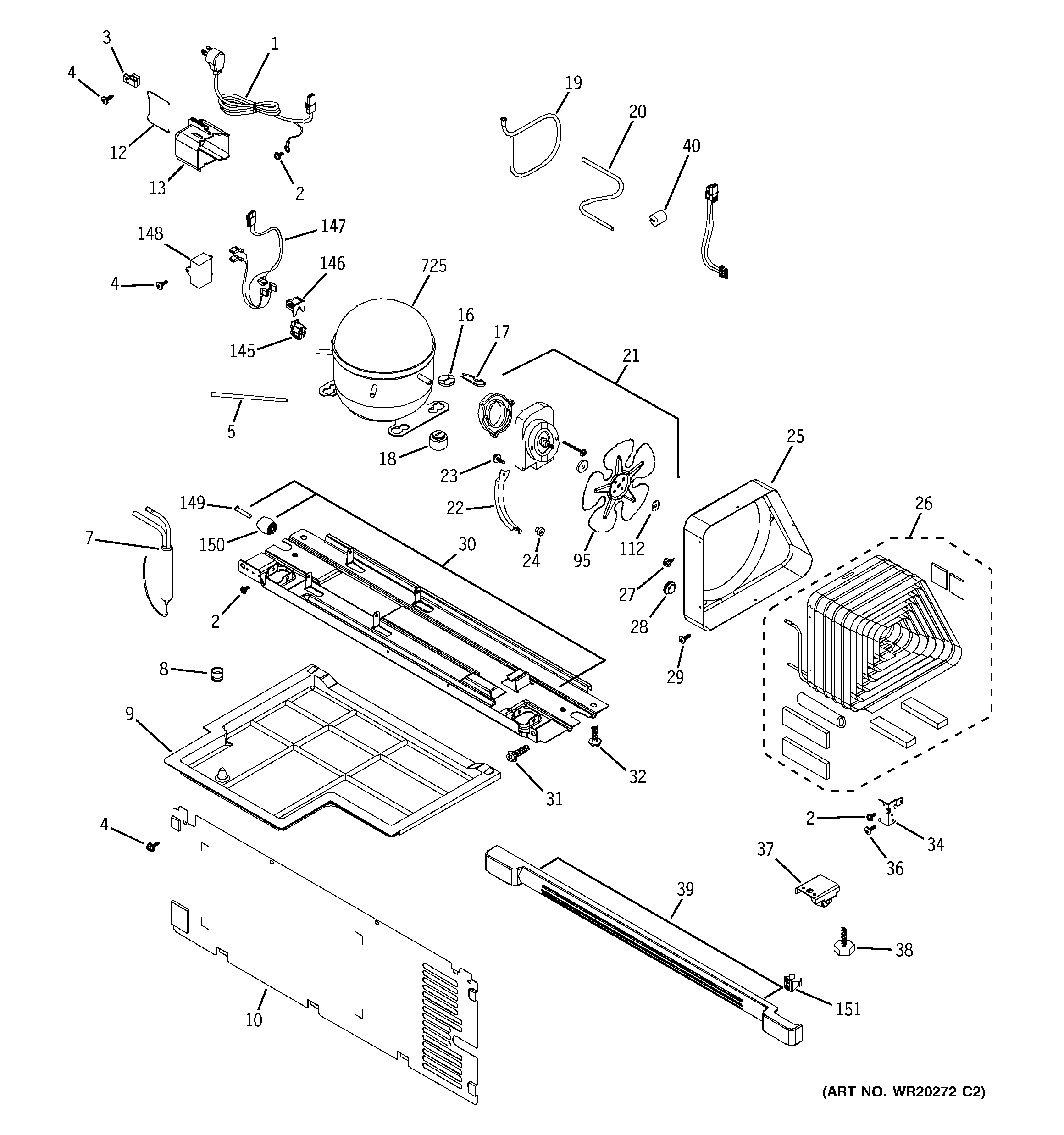 GE GTS21KBXAWW unit parts diagram