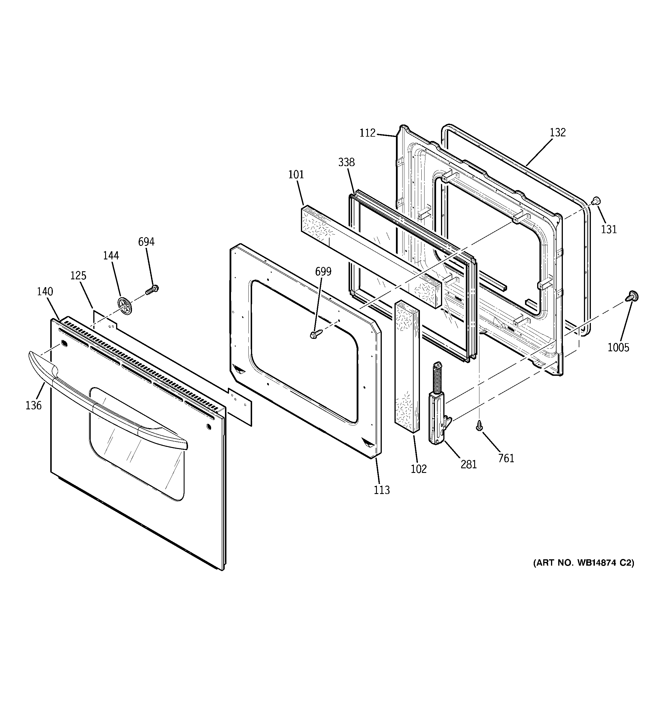 GE JKP30DP2WW door diagram