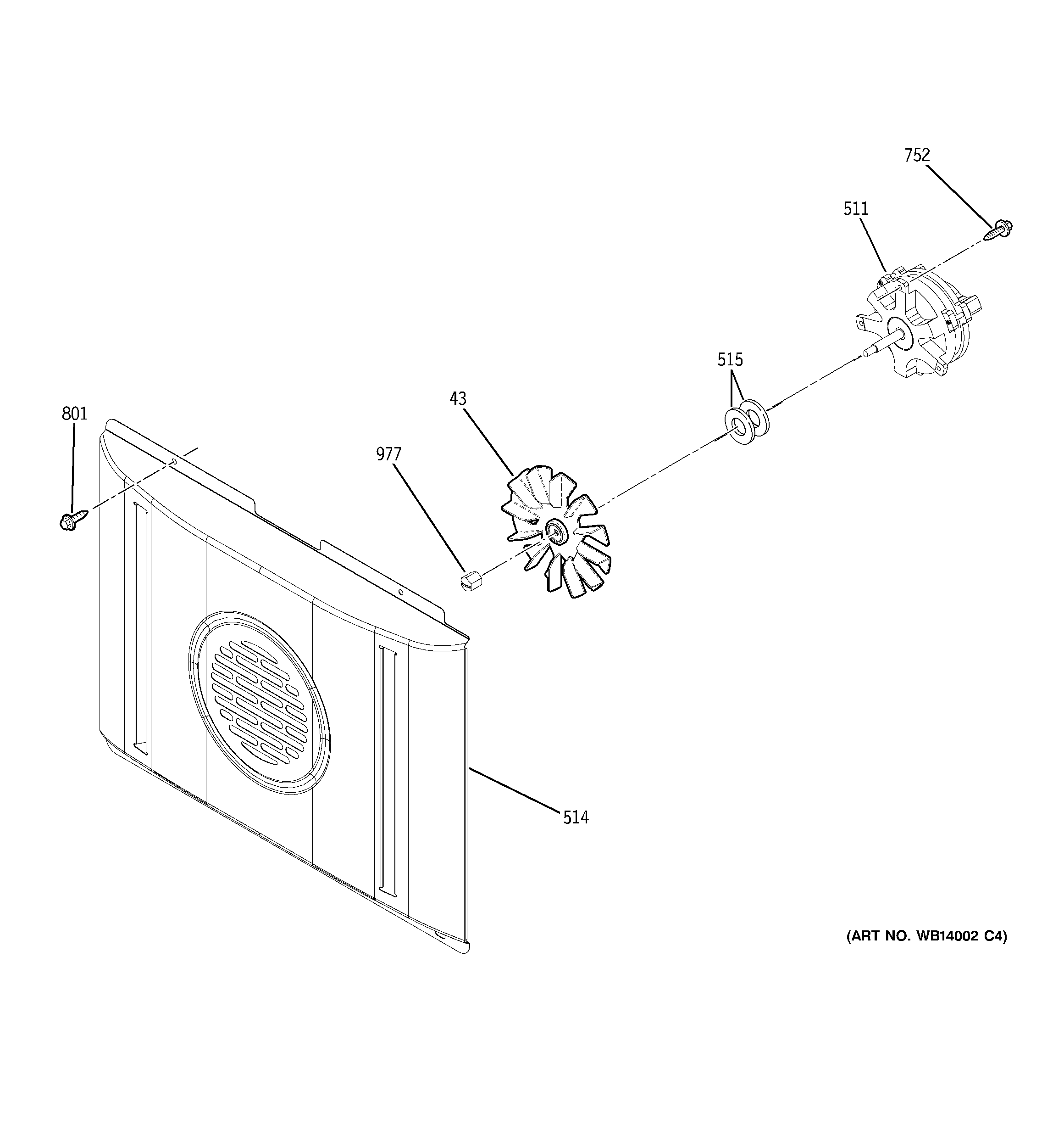 GE JB870ST1SS convection fan diagram