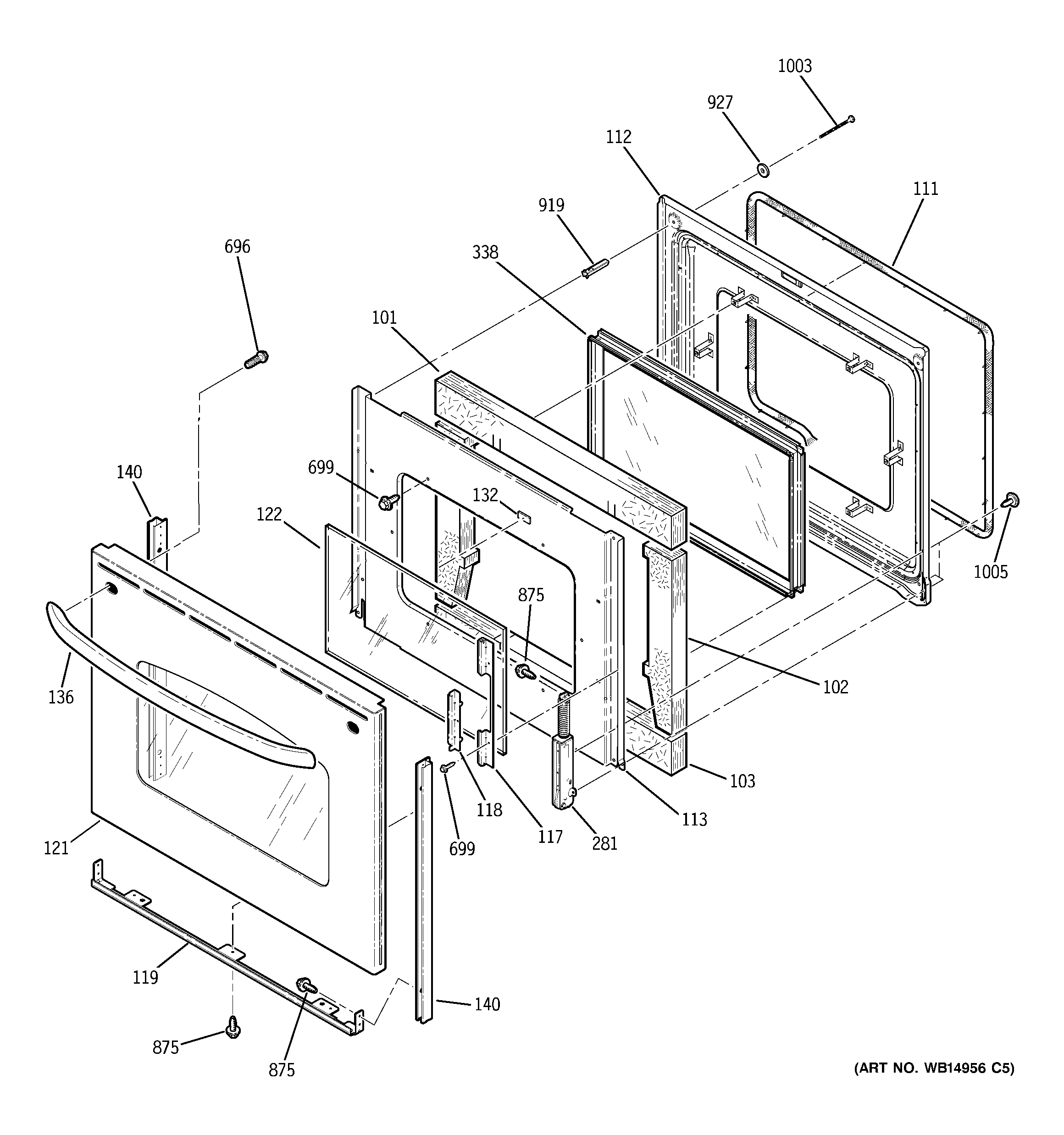 GE JBP35SM4SS door diagram