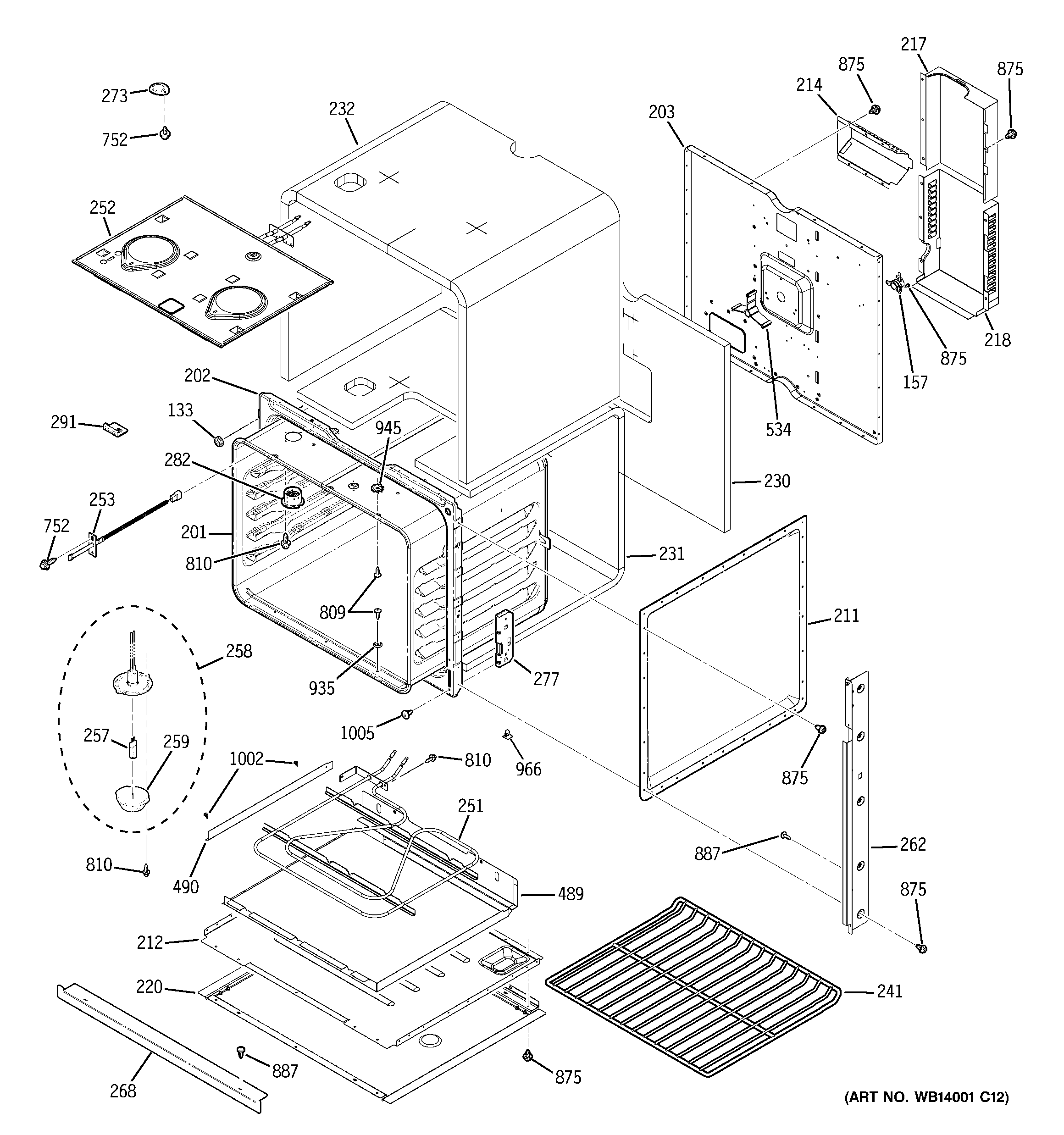 GE JCKP70DP3WW body parts diagram
