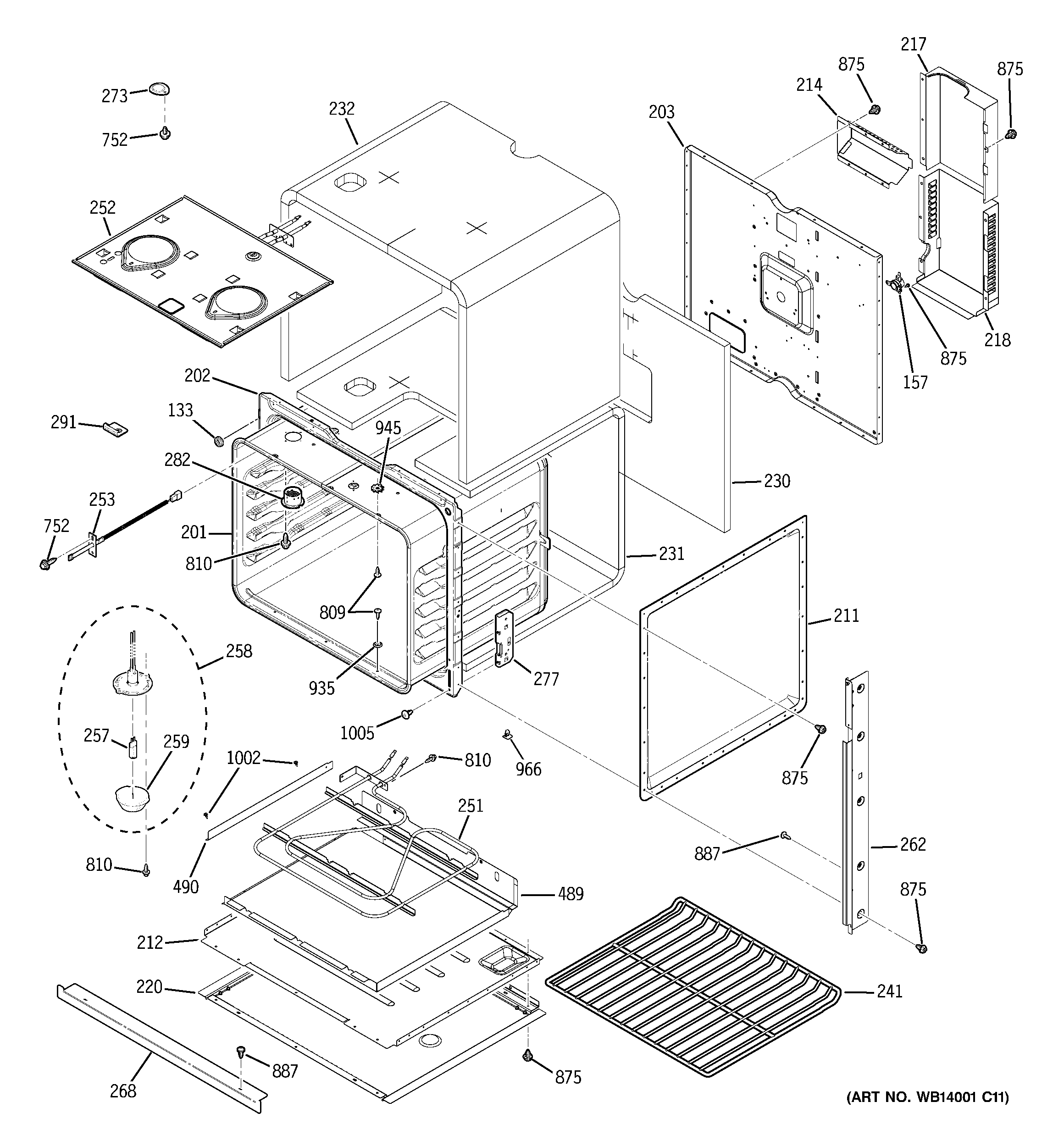 GE JCKS10DP3BB body parts diagram
