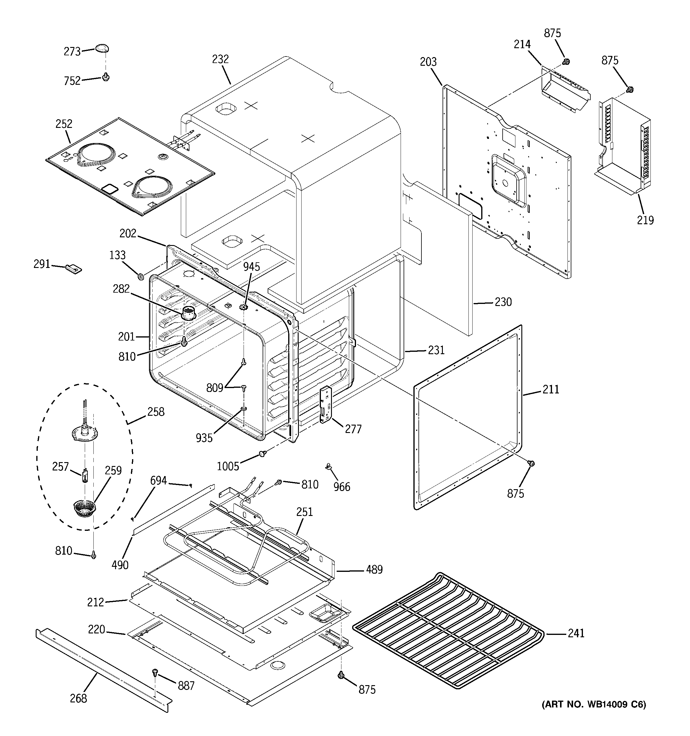 GE JKP35DP4BB lower oven diagram