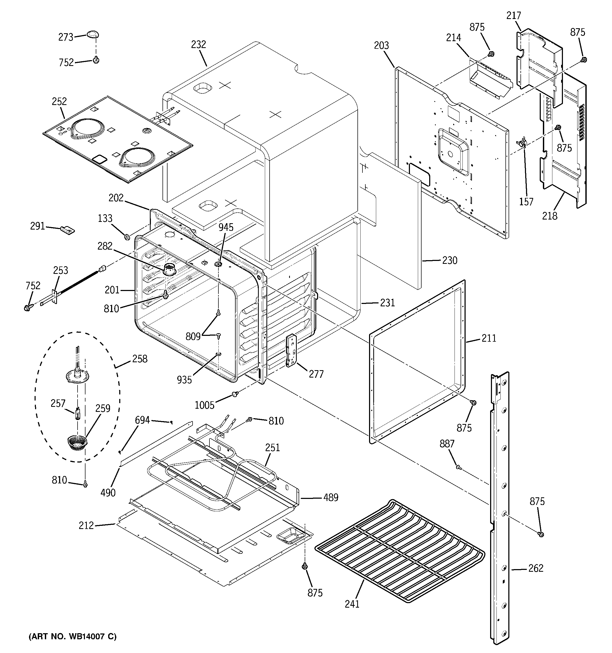 GE JKP35SP4SS upper oven diagram