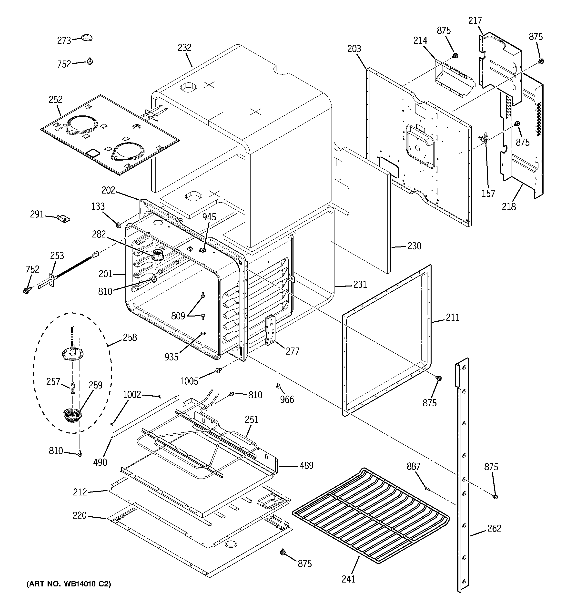 GE JKP55DP4BB upper oven diagram